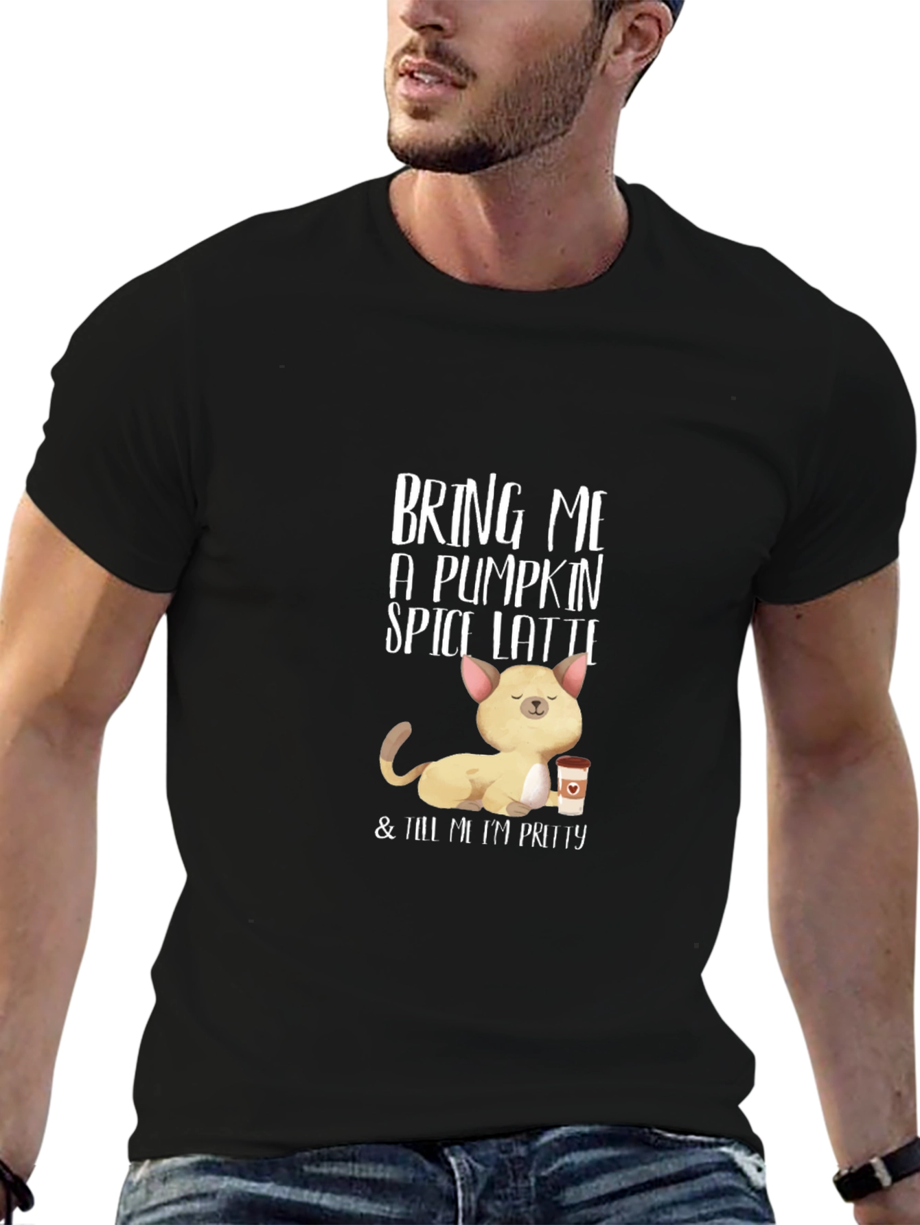 Pumpkin Spice Latte Cat T-Shirt