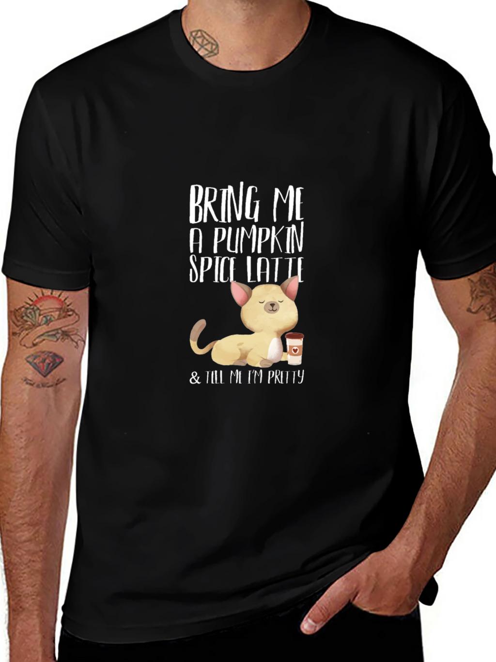 Pumpkin Spice Latte Cat T-Shirt