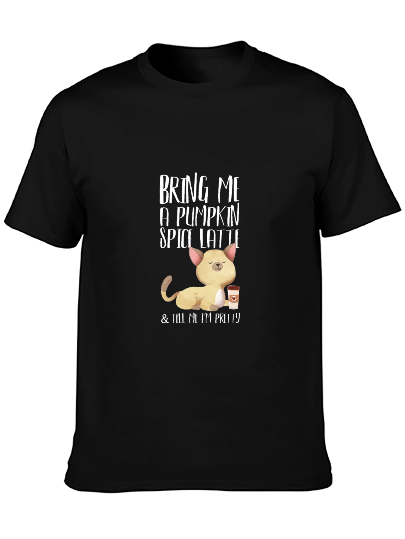 Pumpkin Spice Latte Cat T-Shirt