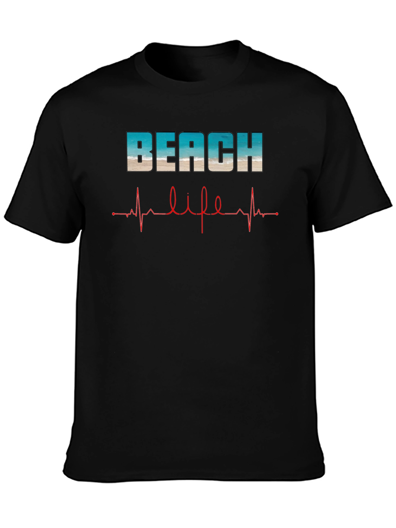 Beach Life Heartbeat T-Shirt - Relaxed Summer Vibes