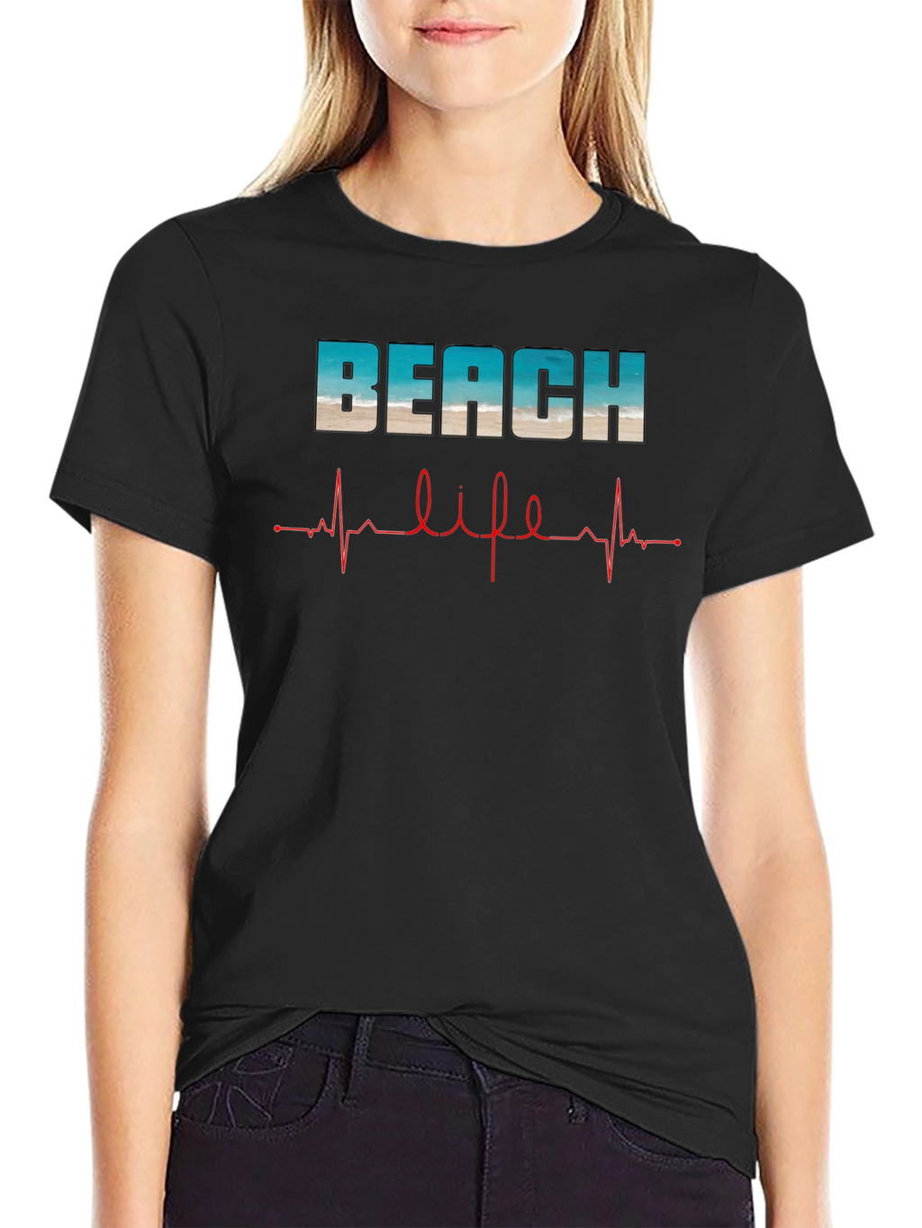 Beach Life Heartbeat T-Shirt - Relaxed Summer Vibes