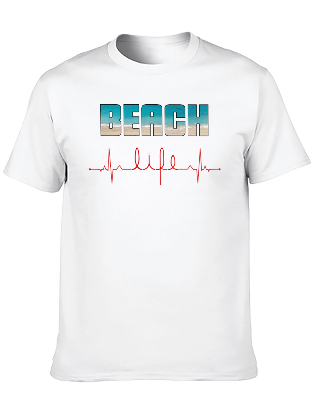 Beach Life Heartbeat T-Shirt - Relaxed Summer Vibes