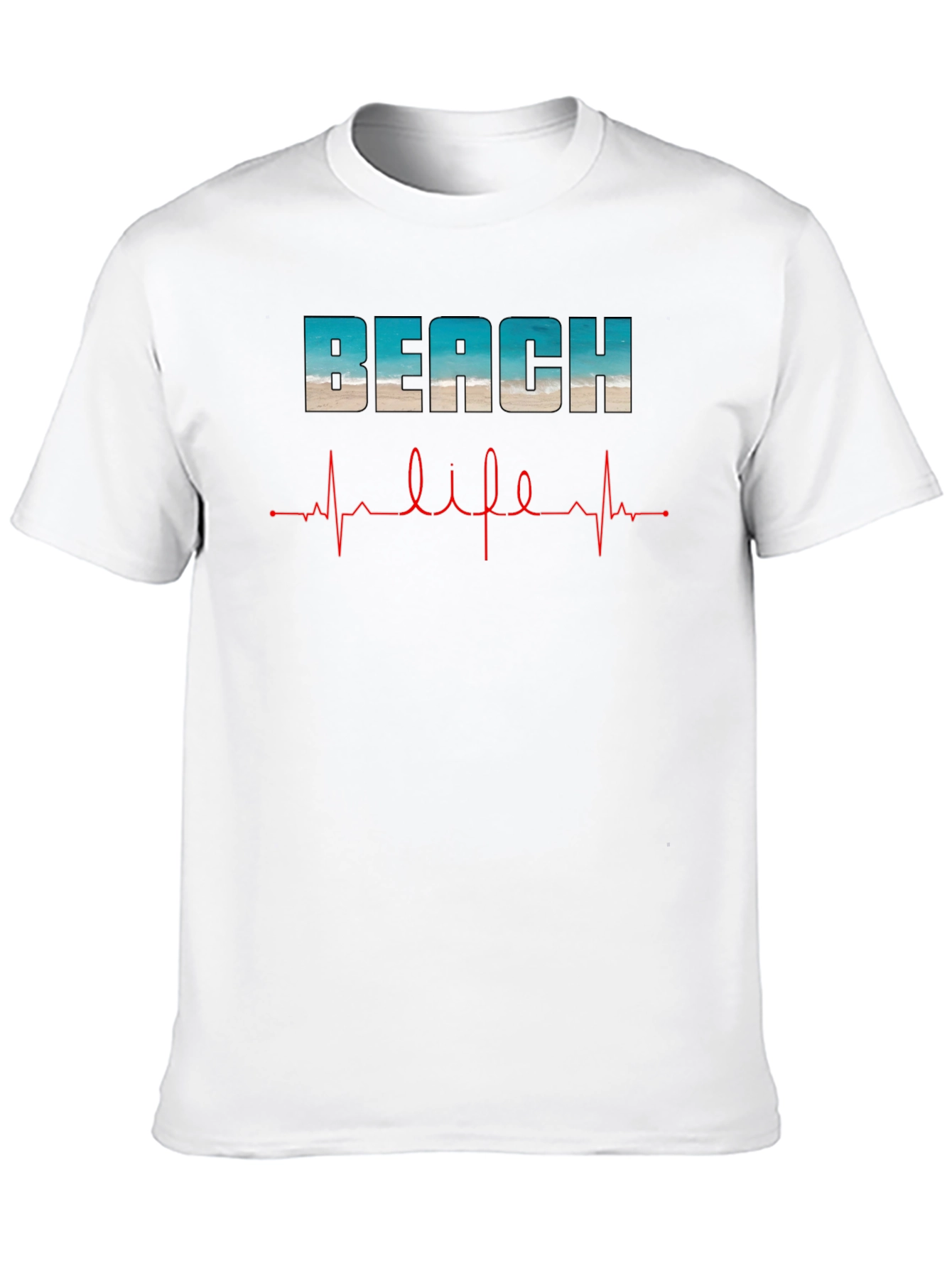 Beach Life Heartbeat T-Shirt - Relaxed Summer Vibes