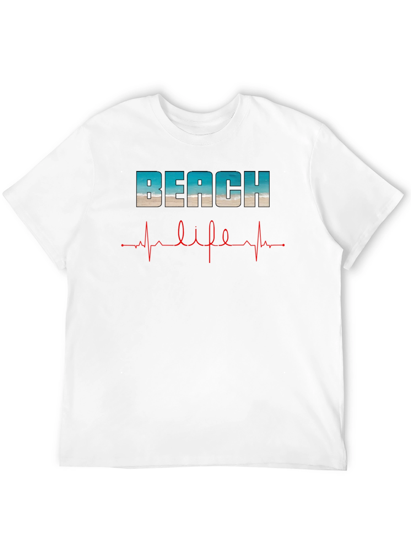 Beach Life Heartbeat T-Shirt - Relaxed Summer Vibes