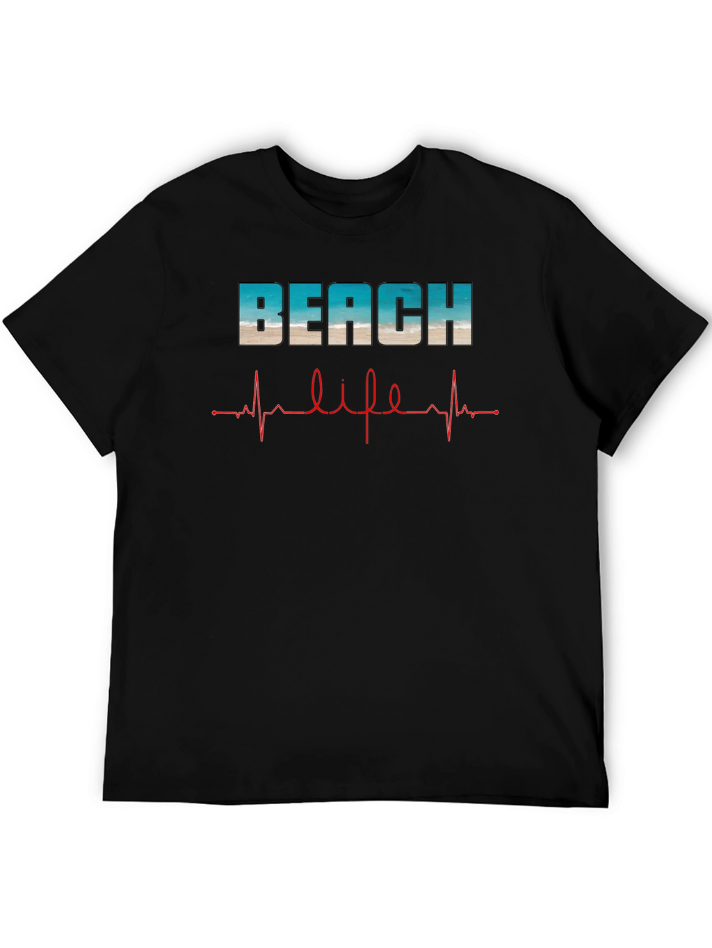 Beach Life Heartbeat T-Shirt - Relaxed Summer Vibes