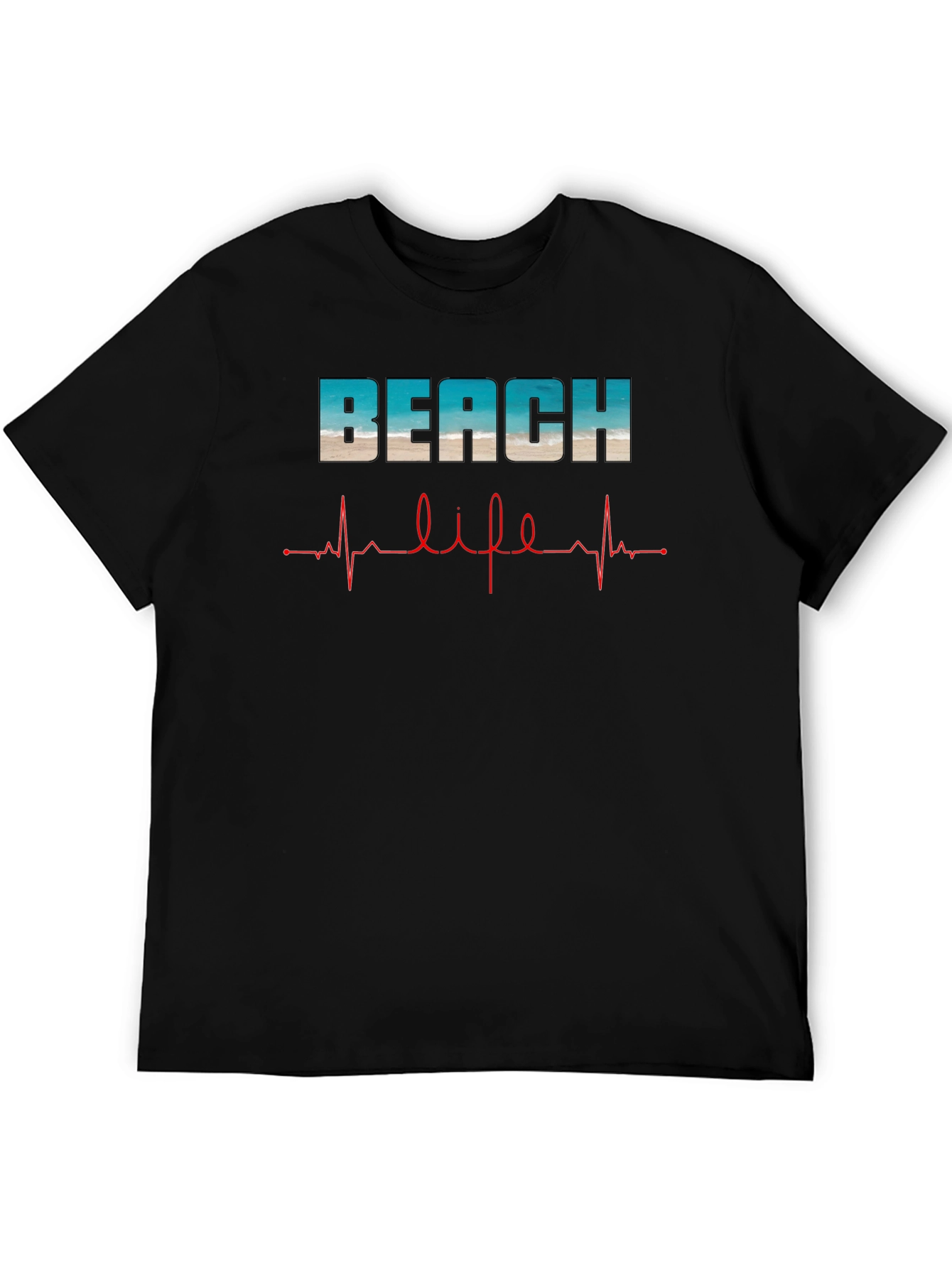 Beach Life Heartbeat T-Shirt - Relaxed Summer Vibes