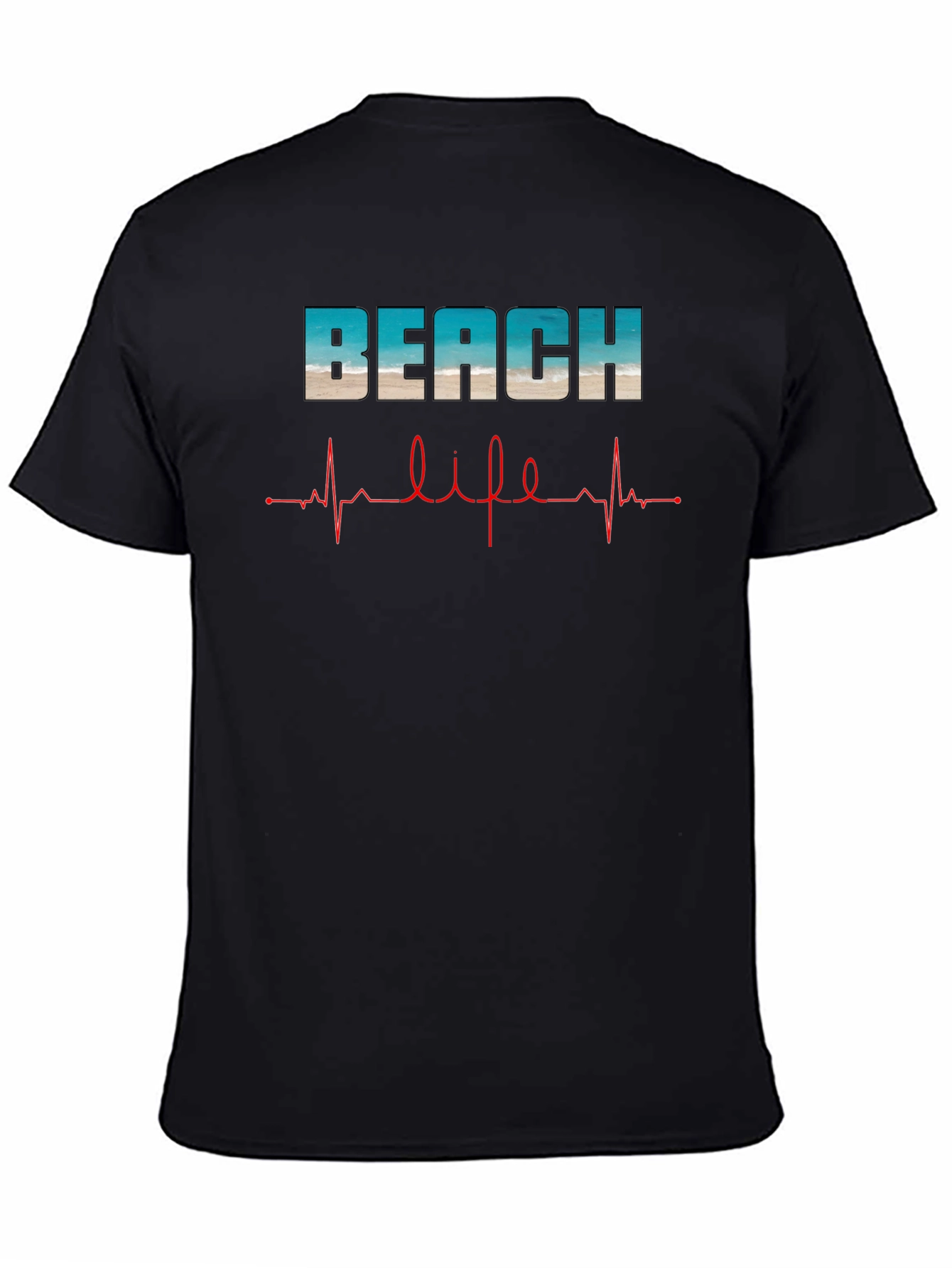 Beach Life Heartbeat T-Shirt - Relaxed Summer Vibes