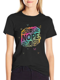 Nope Graphic Tee - Rainbow Skull Butterfly Design