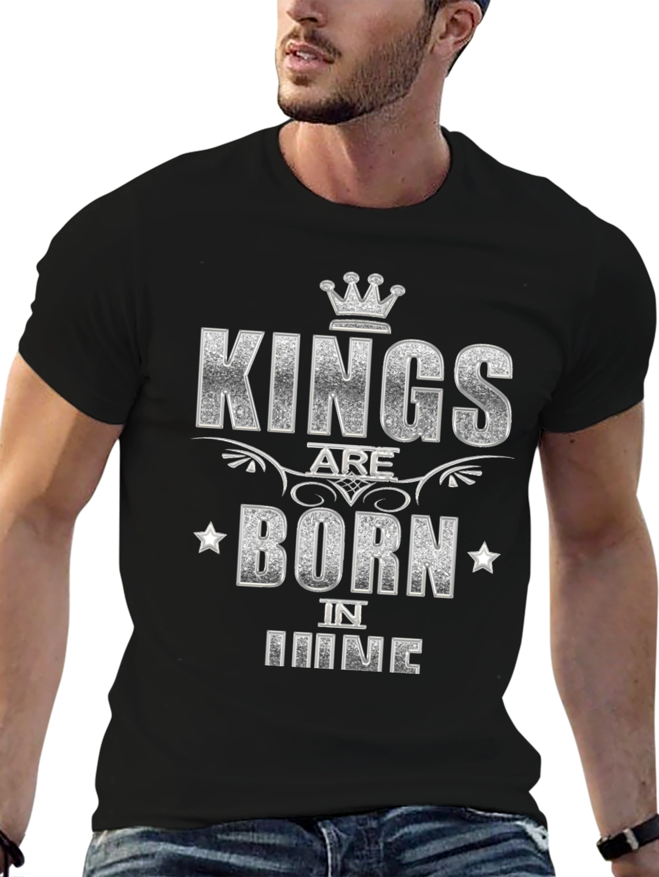 Kings Are Born in June Black T-Shirt