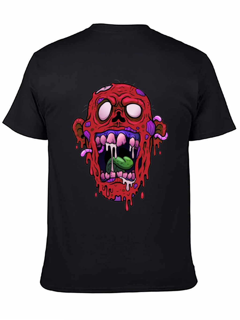Zombie Head Graphic Black T-Shirt