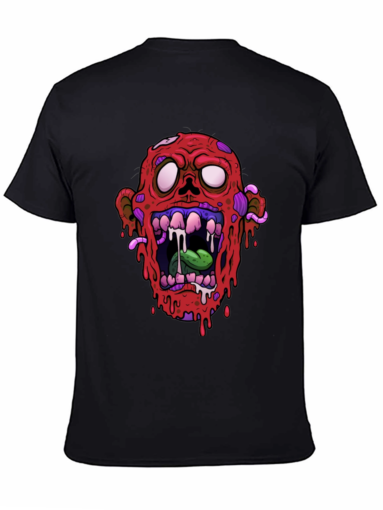 Zombie Head Graphic Black T-Shirt