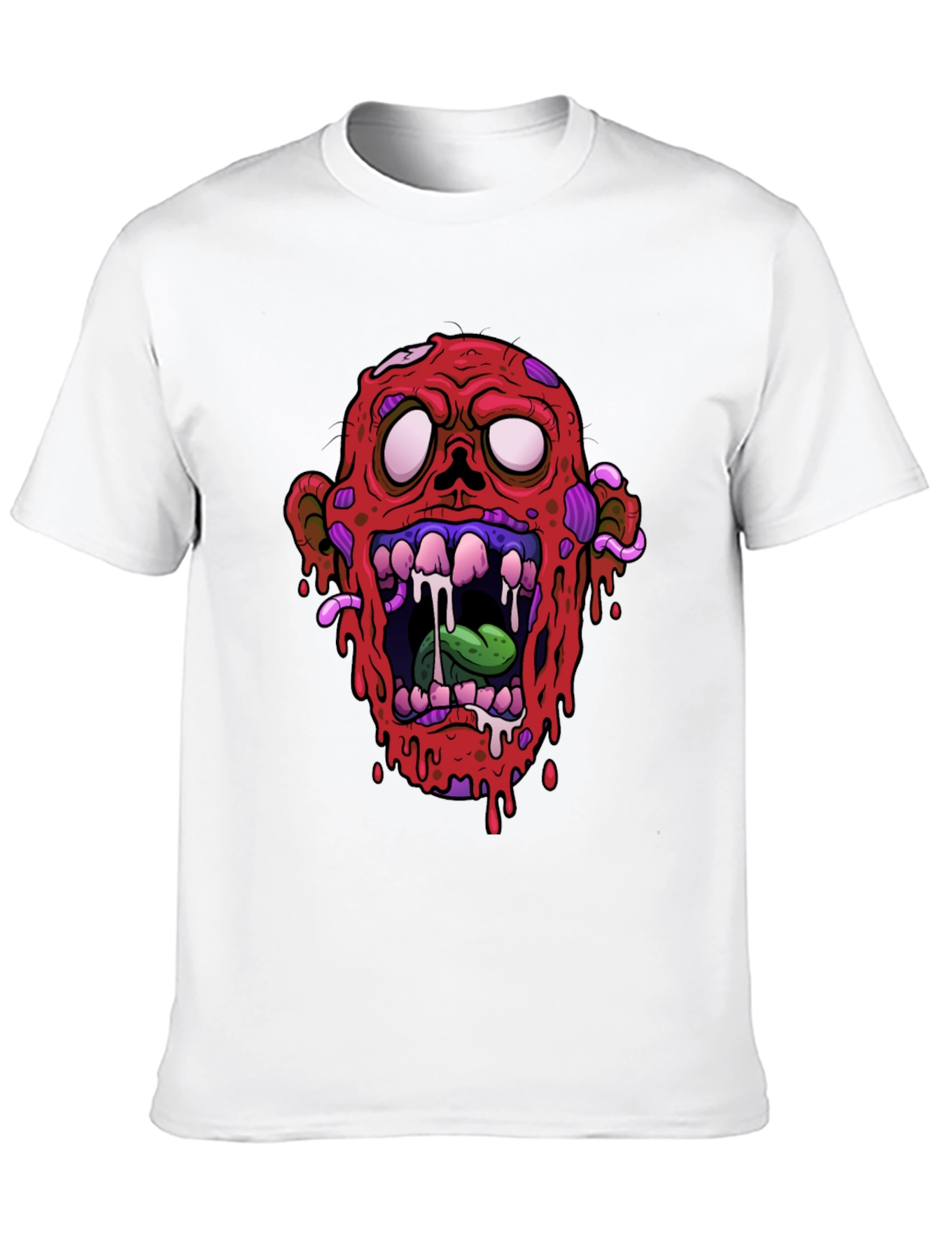 Zombie Head Graphic Black T-Shirt