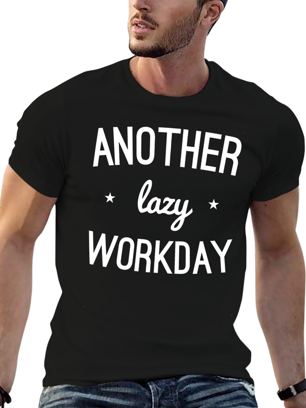 Another Lazy Workday Black Graphic Tee