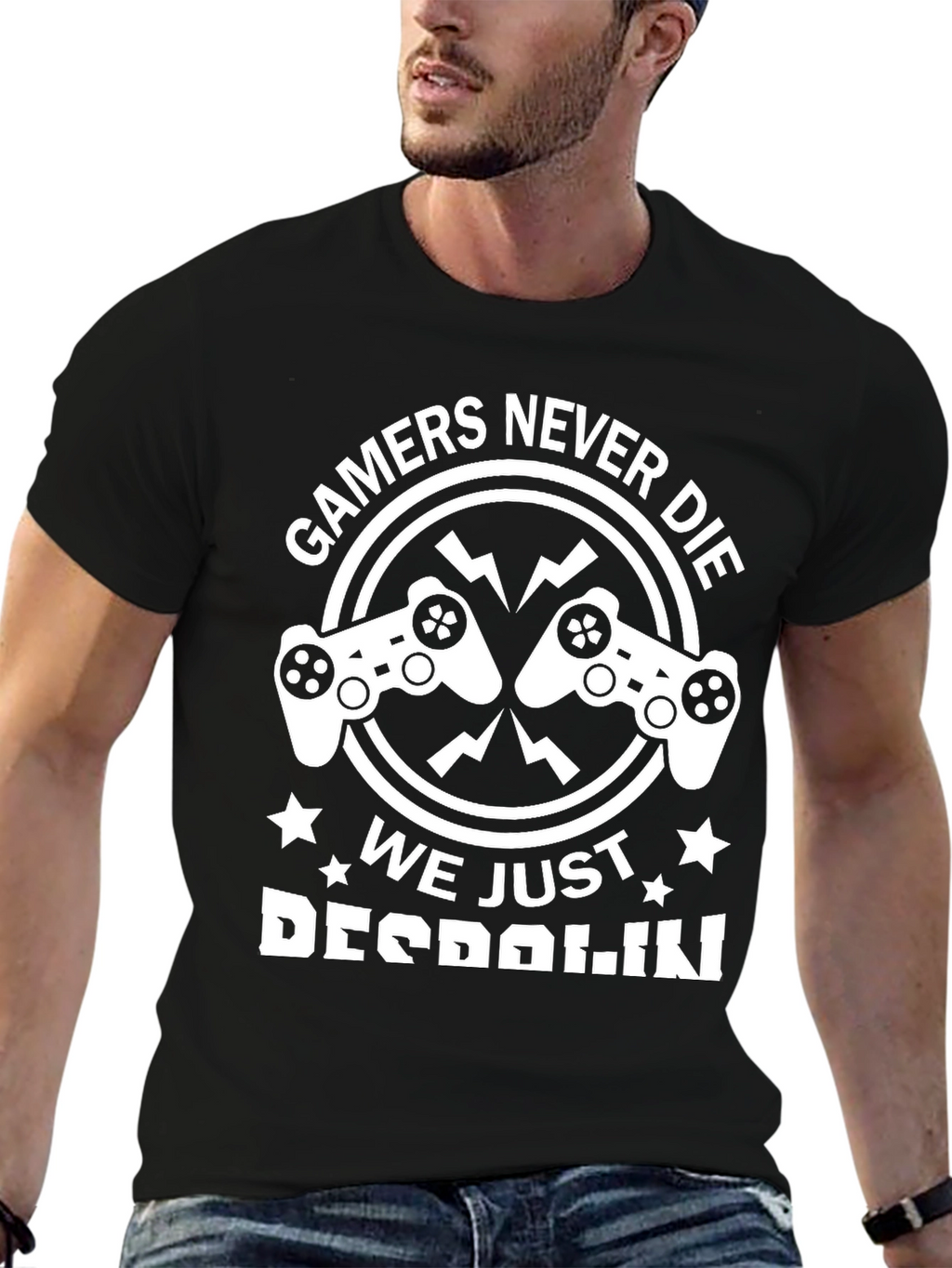 Gamers Never Die Funny Graphic Tee