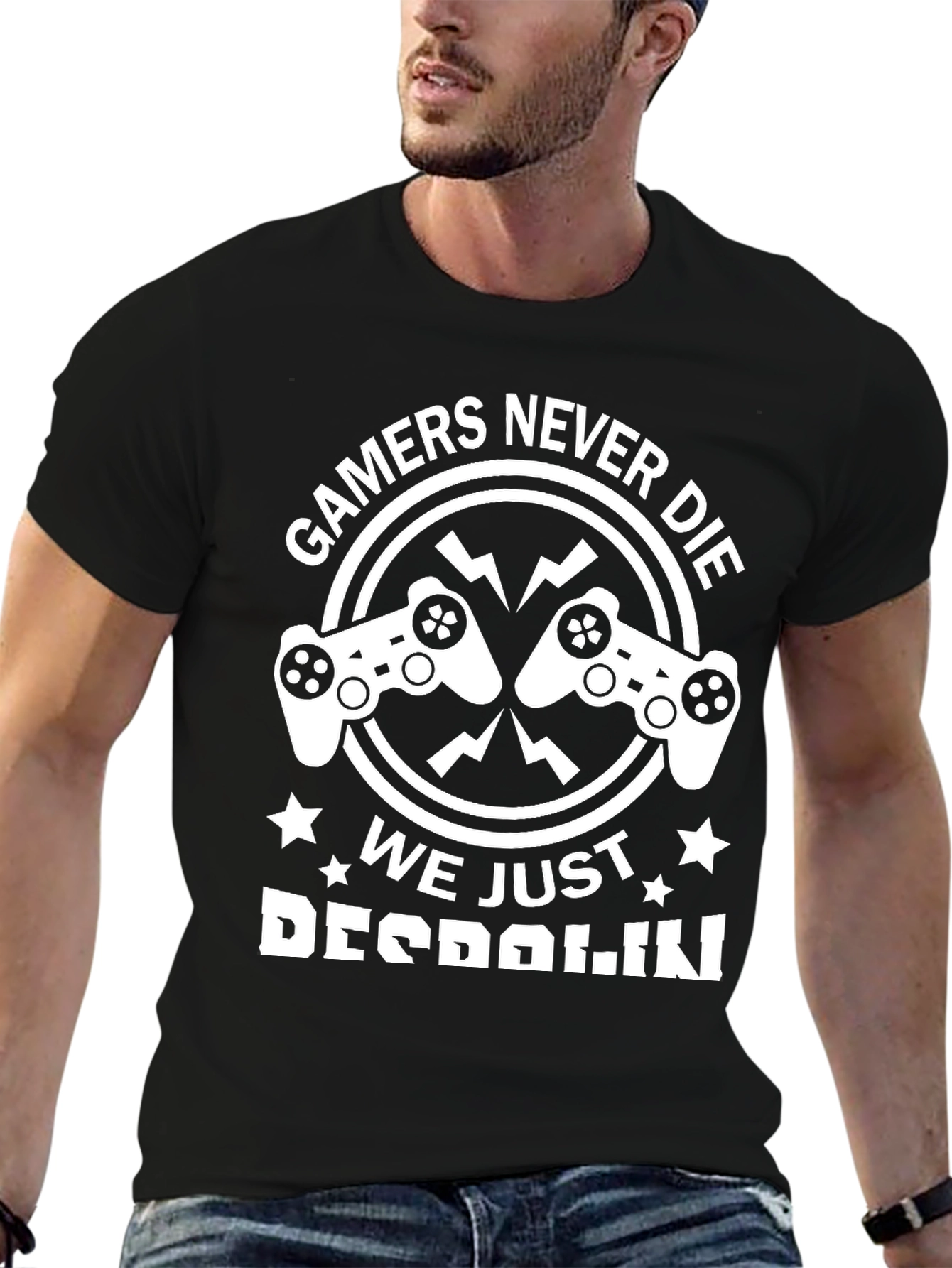 Gamers Never Die Funny Graphic Tee