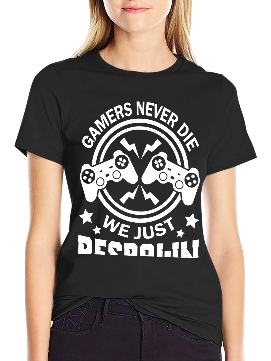 Gamers Never Die Funny Graphic Tee
