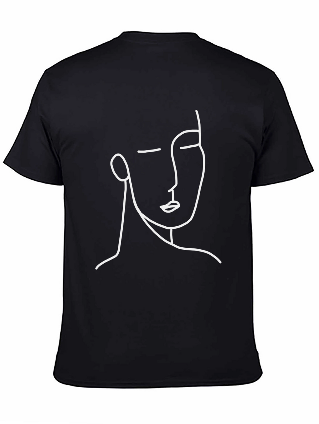 Minimalist Line Art Black T-Shirt