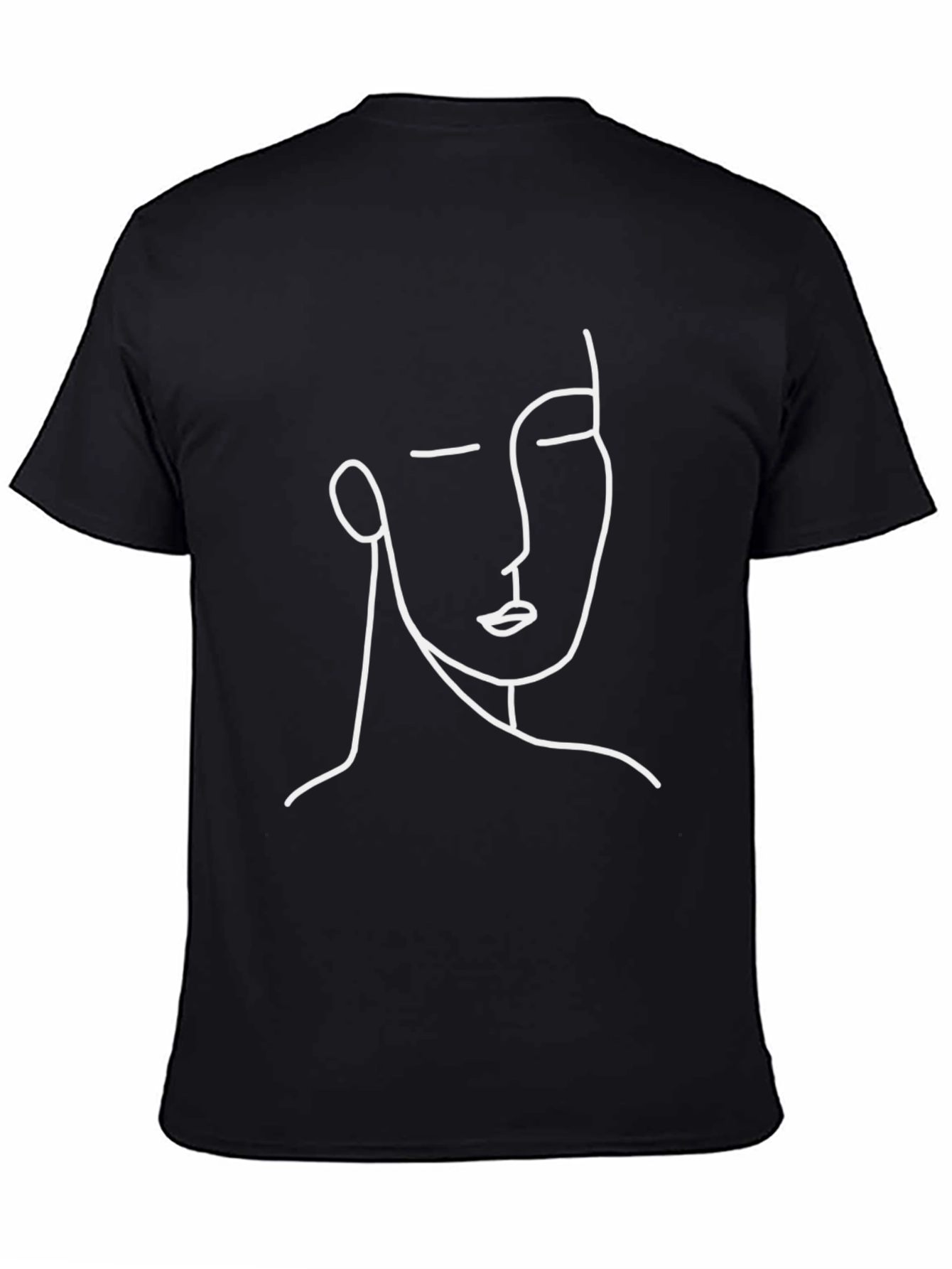 Minimalist Line Art Black T-Shirt