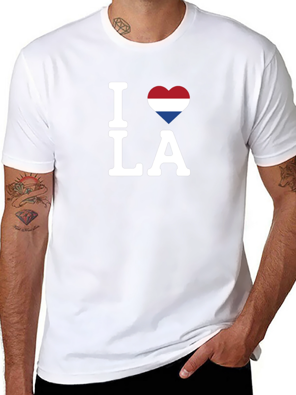 I Love LA Netherlands Flag Heart T-Shirt