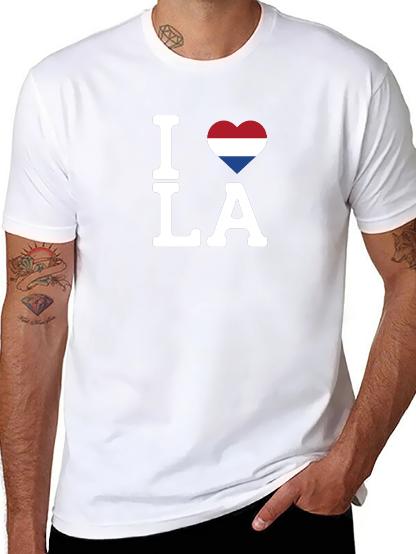 I Love LA Netherlands Flag Heart T-Shirt