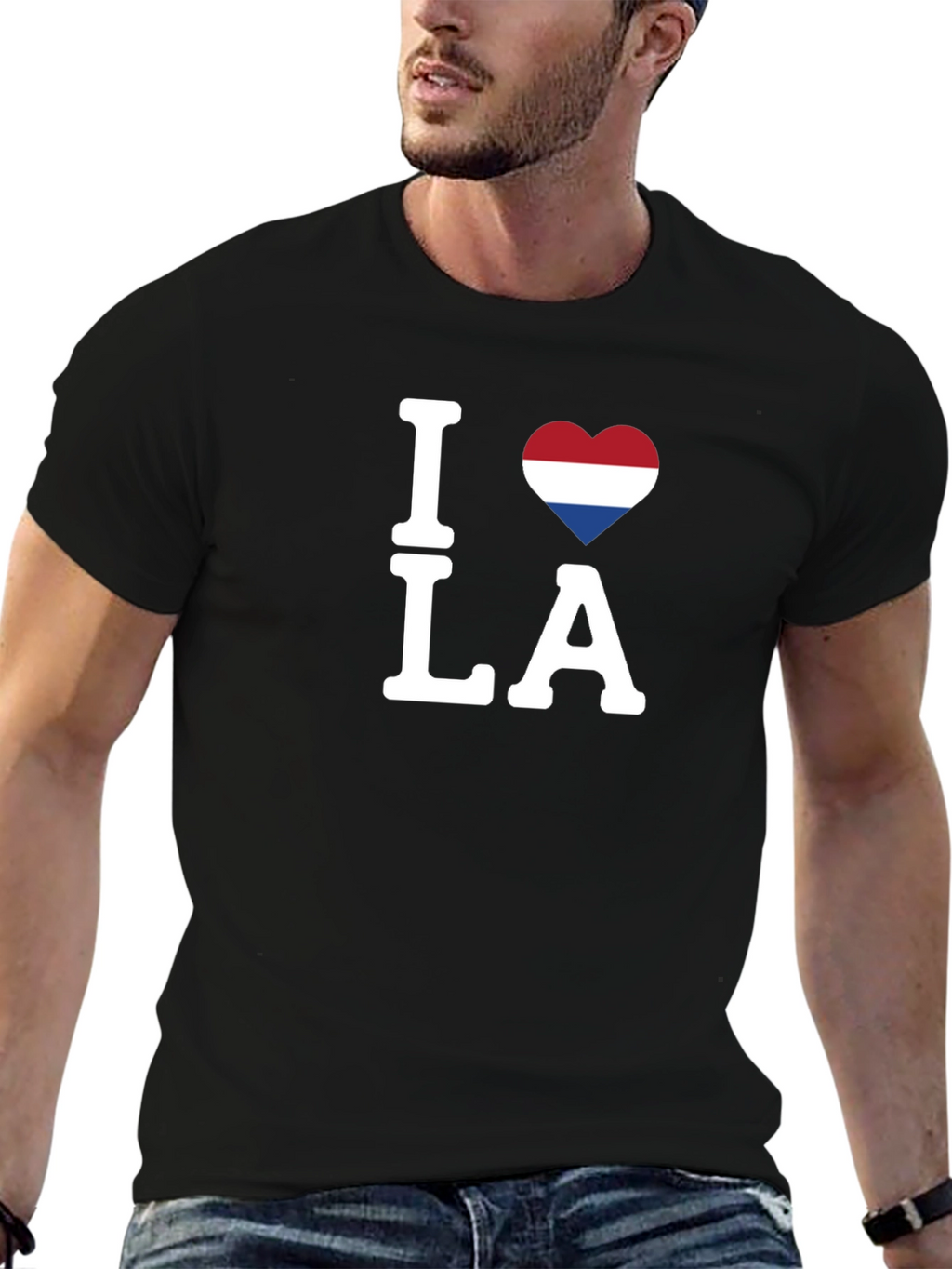 I Love LA Netherlands Flag Heart T-Shirt