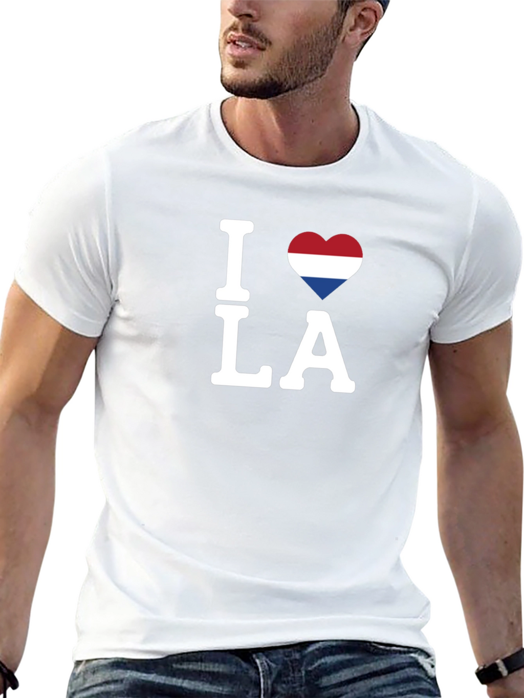 I Love LA Netherlands Flag Heart T-Shirt