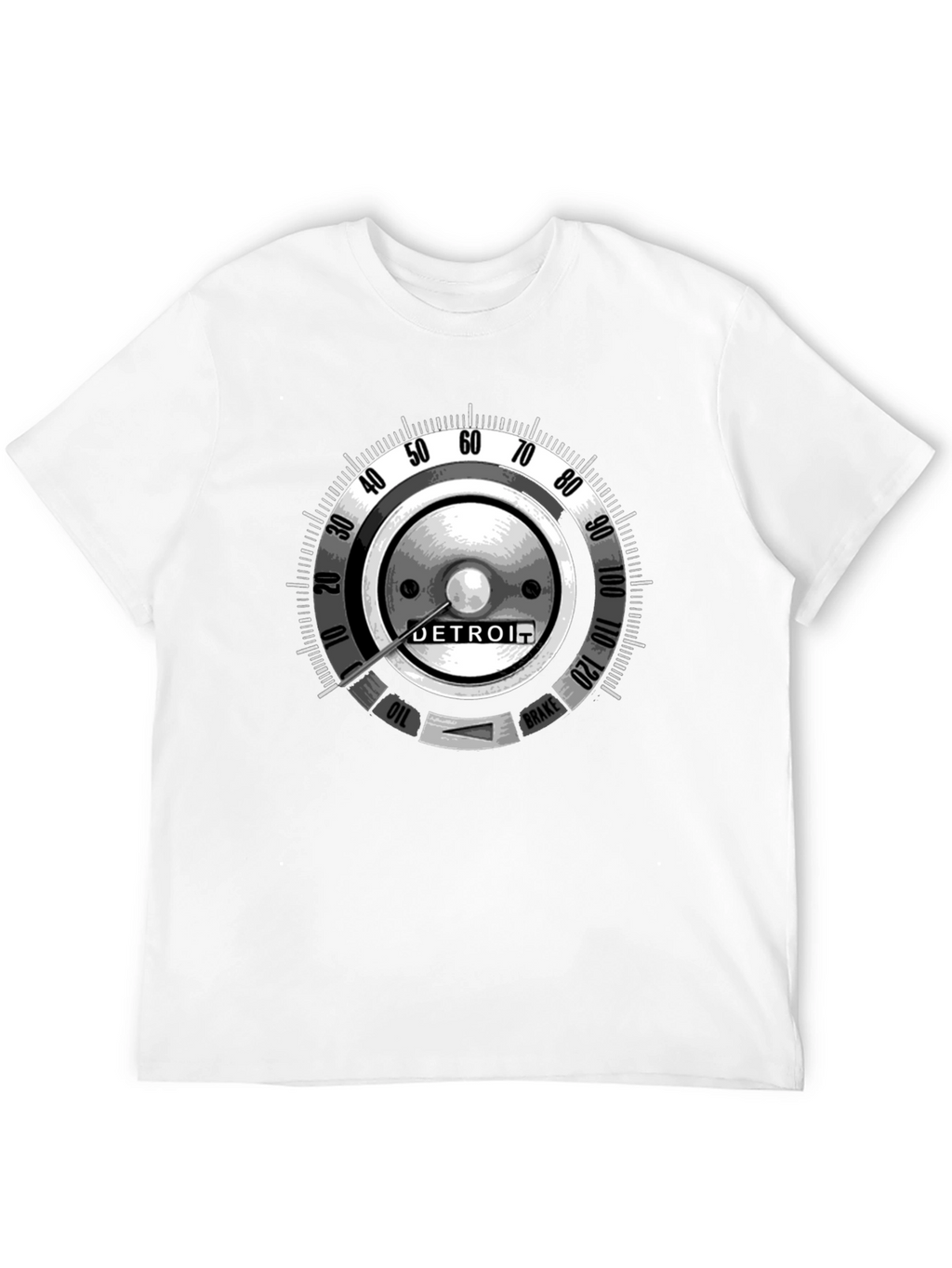 Detroit Car Gauge Graphic Black T-Shirt