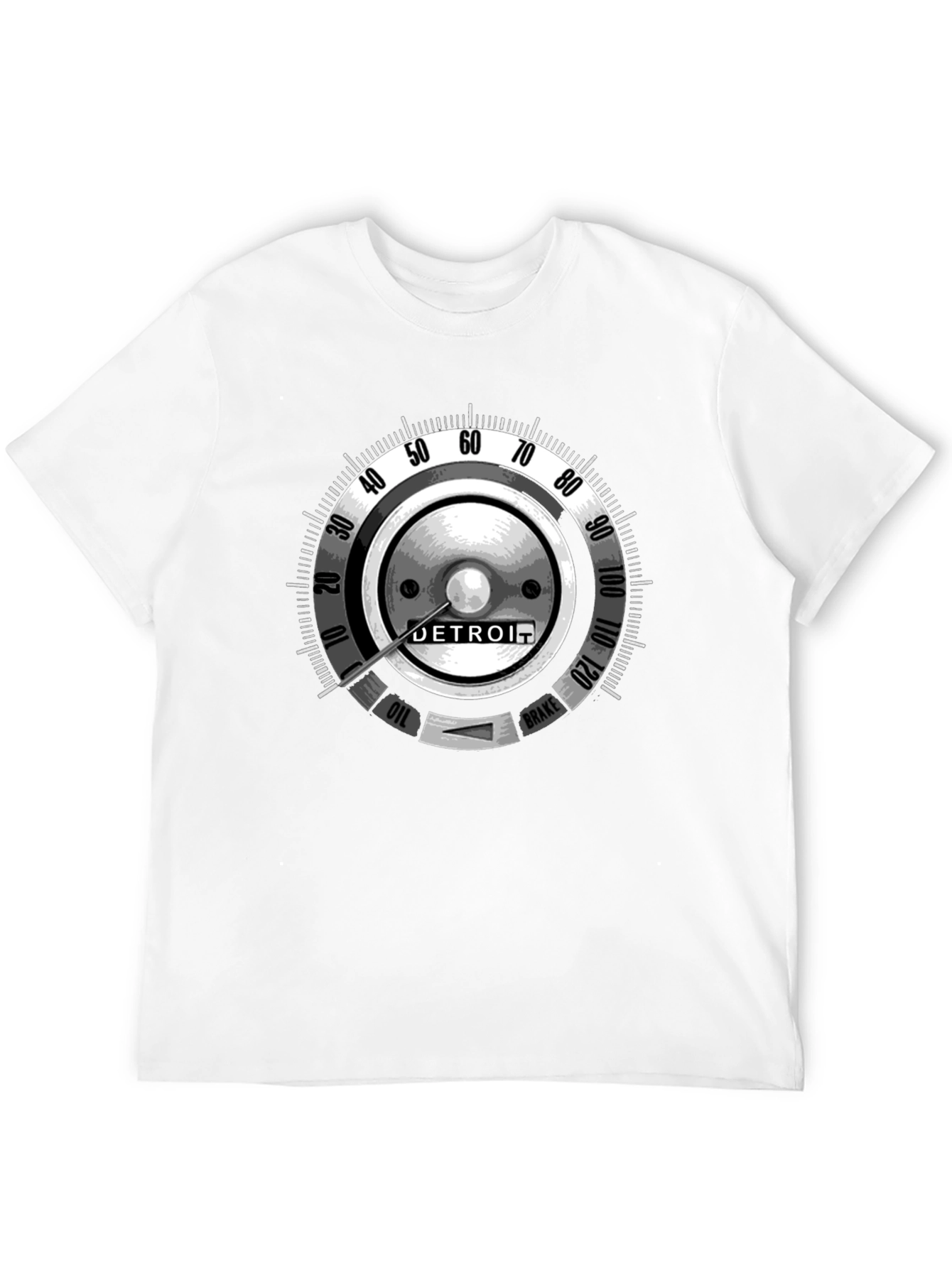 Detroit Car Gauge Graphic Black T-Shirt