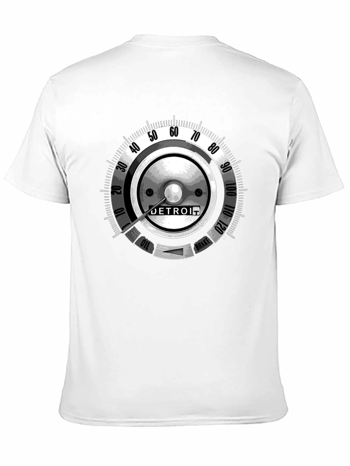 Detroit Car Gauge Graphic Black T-Shirt
