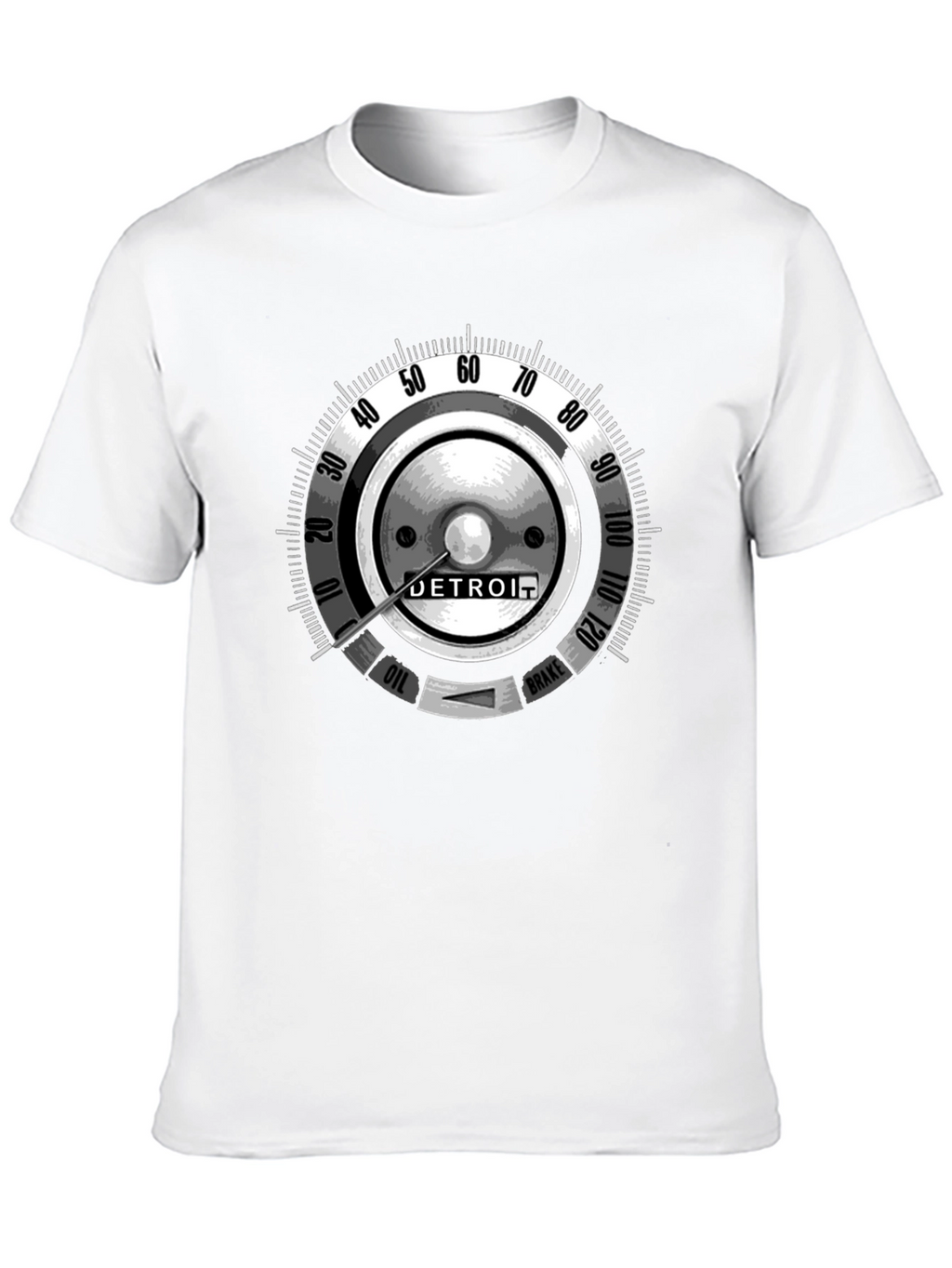 Detroit Car Gauge Graphic Black T-Shirt