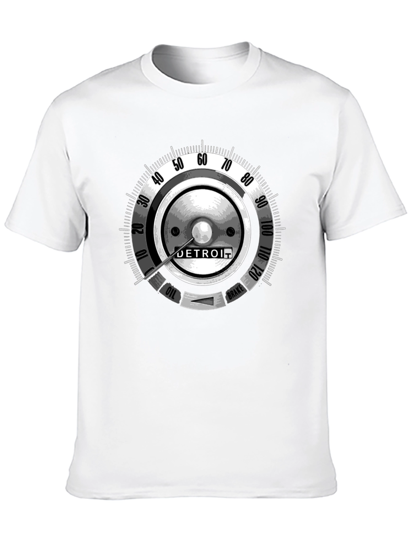 Detroit Car Gauge Graphic Black T-Shirt