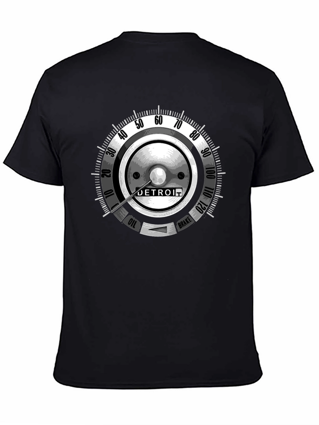 Detroit Car Gauge Graphic Black T-Shirt