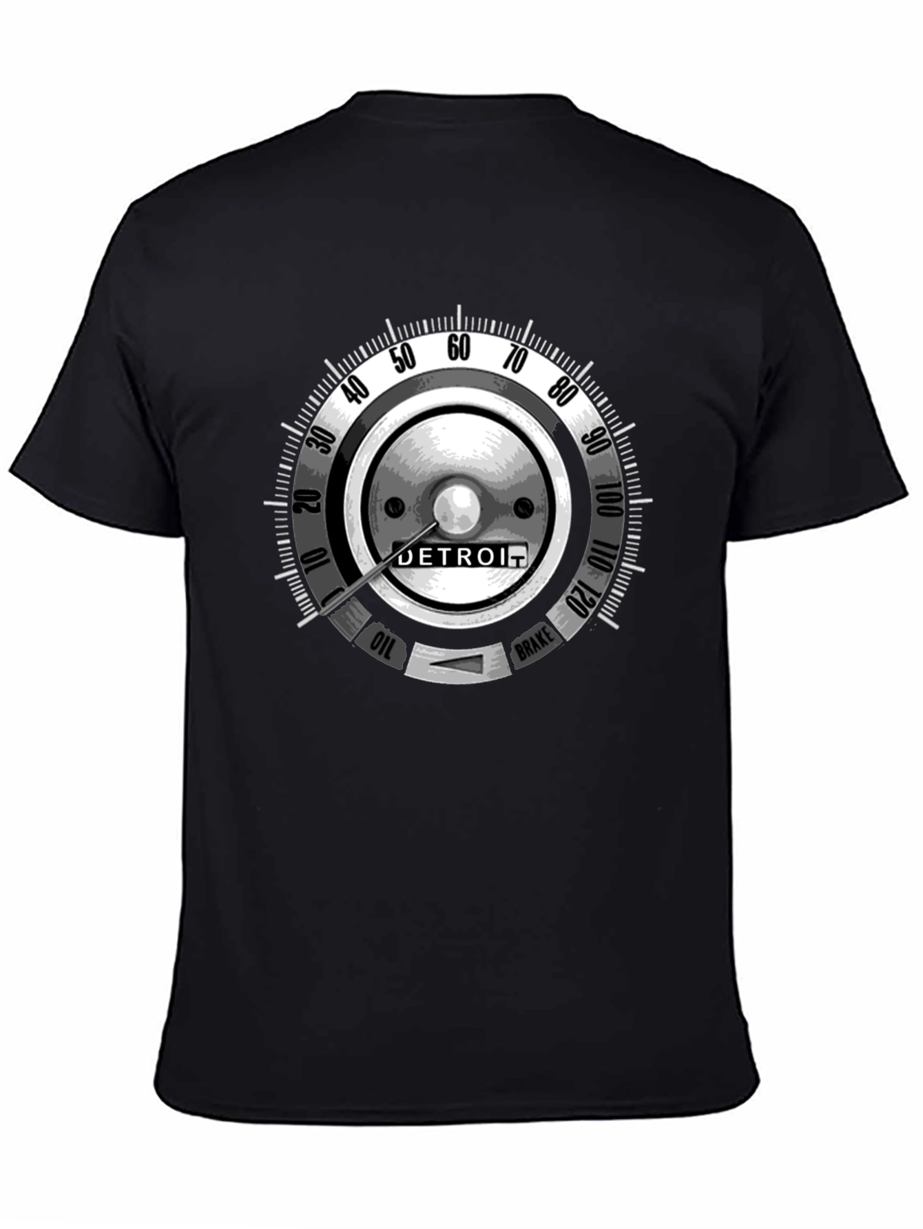 Detroit Car Gauge Graphic Black T-Shirt