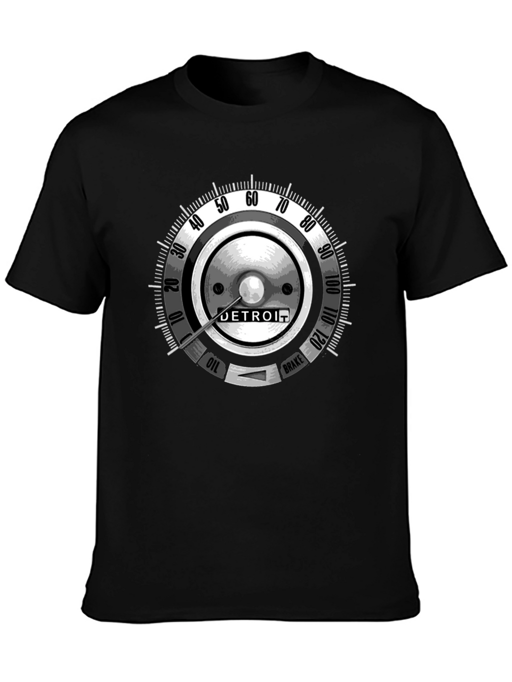 Detroit Car Gauge Graphic Black T-Shirt