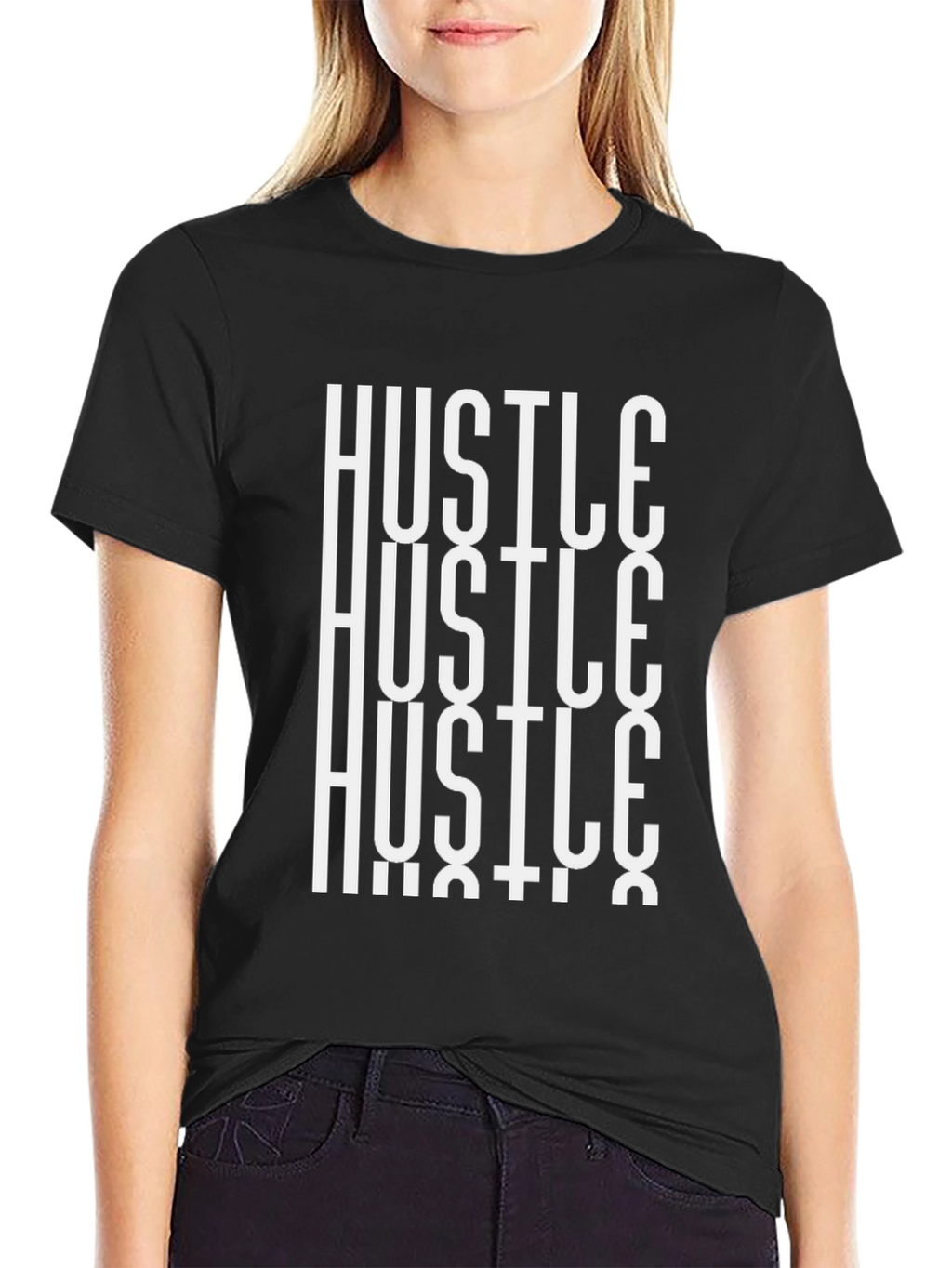Hustle Graphic Tee - Black Casual T-Shirt