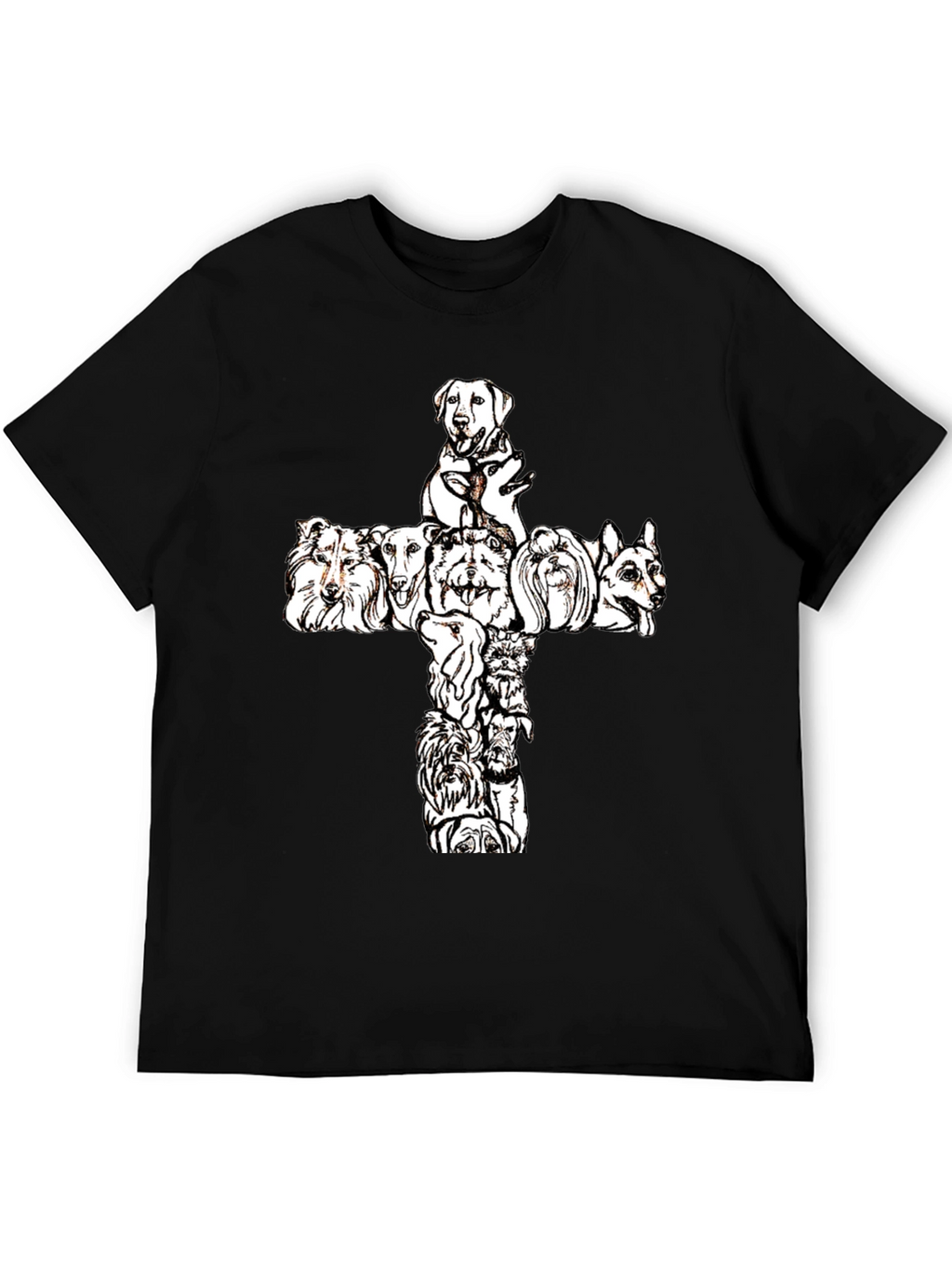 Dog Breed Cross Graphic Tee - Black