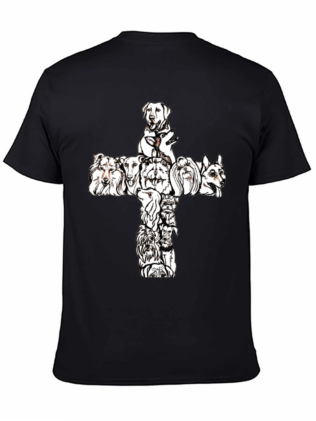 Dog Breed Cross Graphic Tee - Black