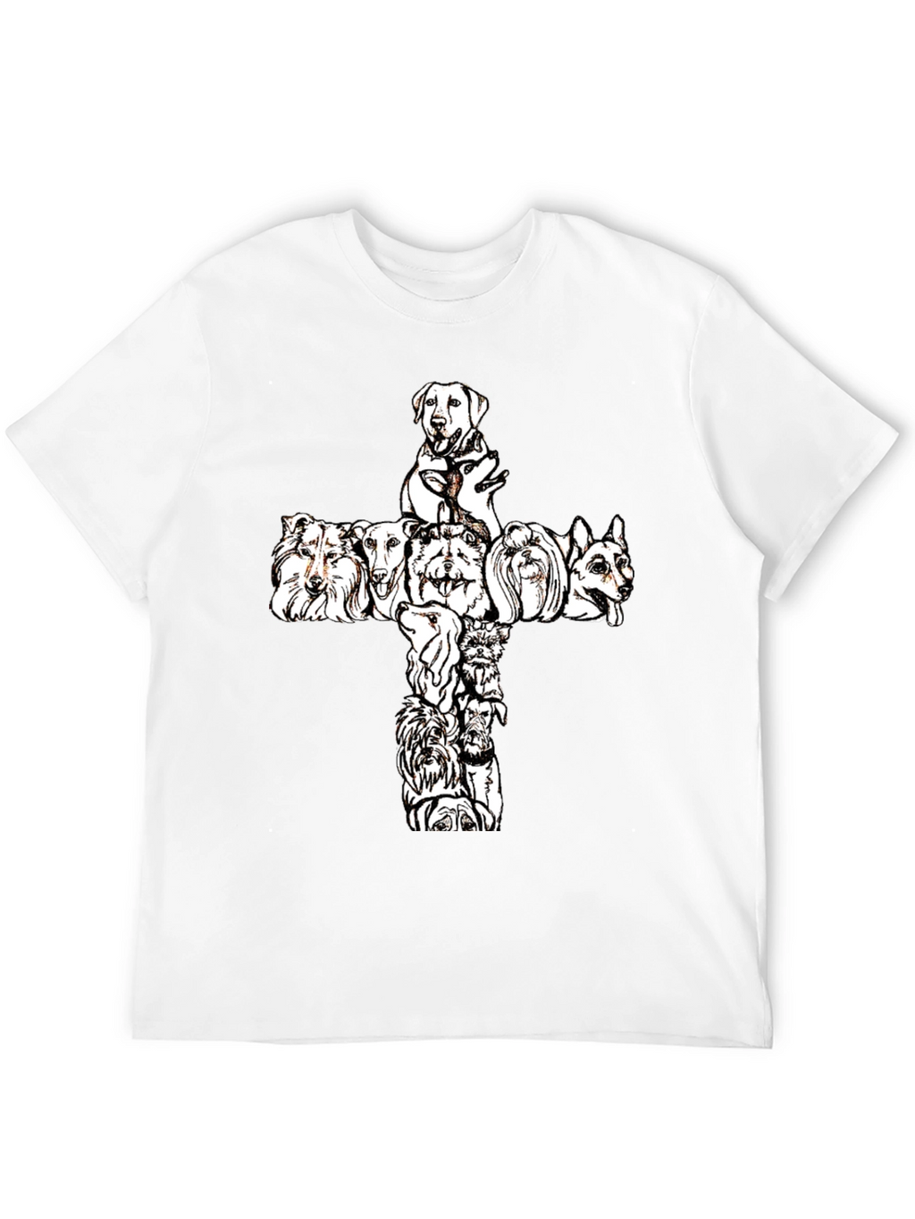 Dog Breed Cross Graphic Tee - Black