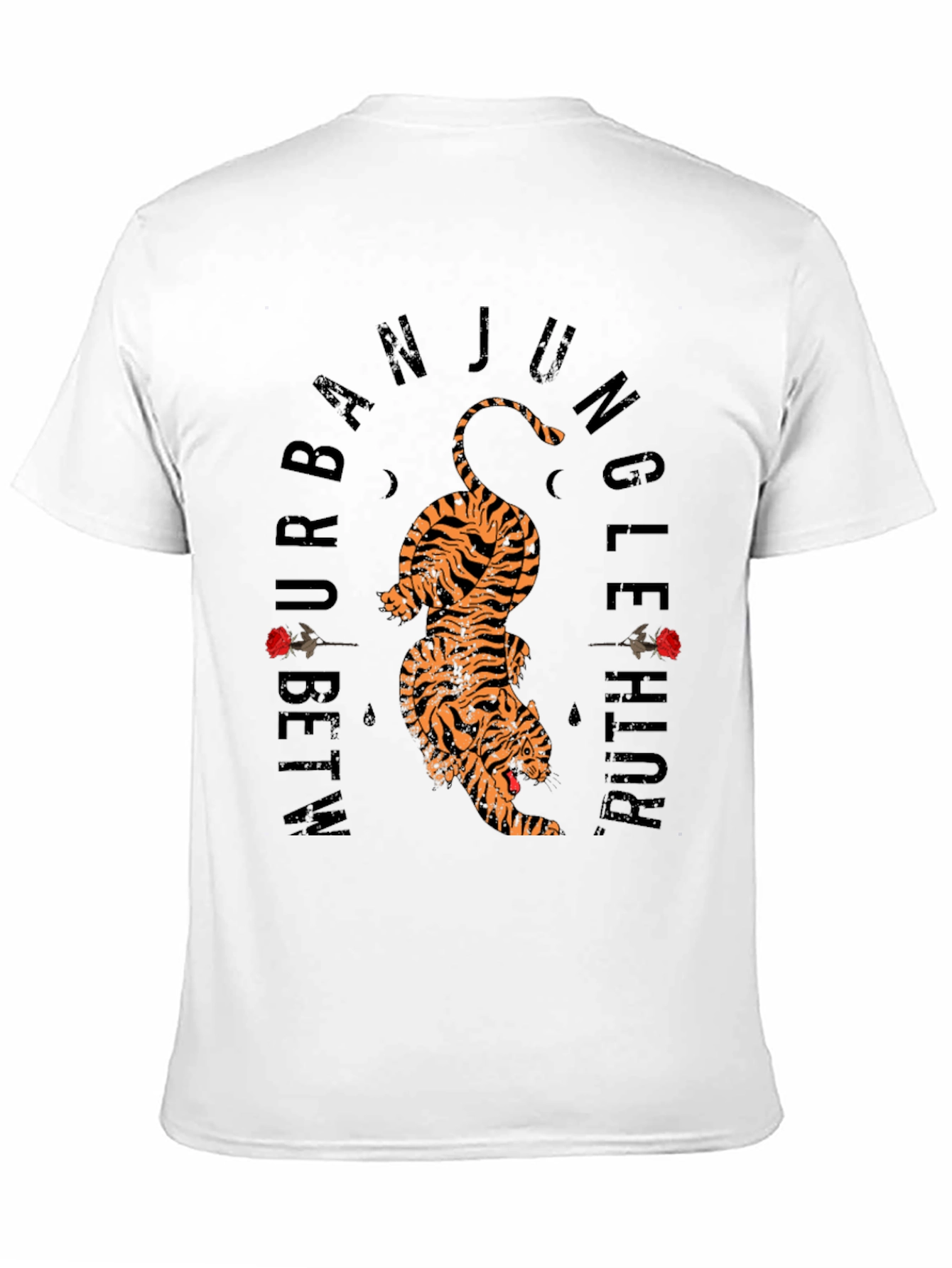 Urban Jungle Tiger Graphic Tee - Black Cotton