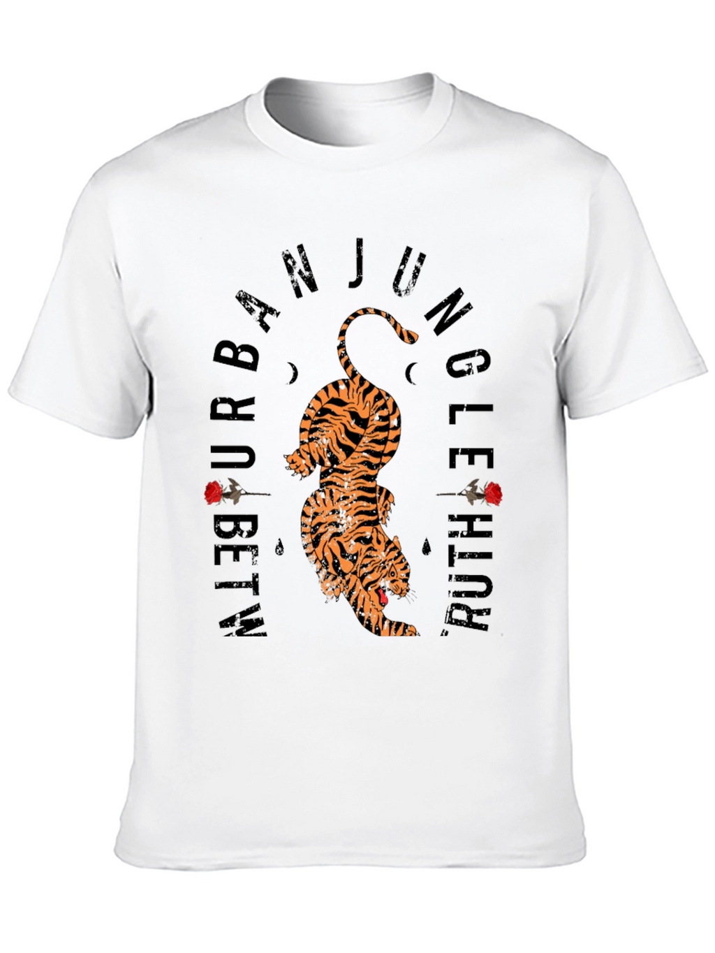 Urban Jungle Tiger Graphic Tee - Black Cotton