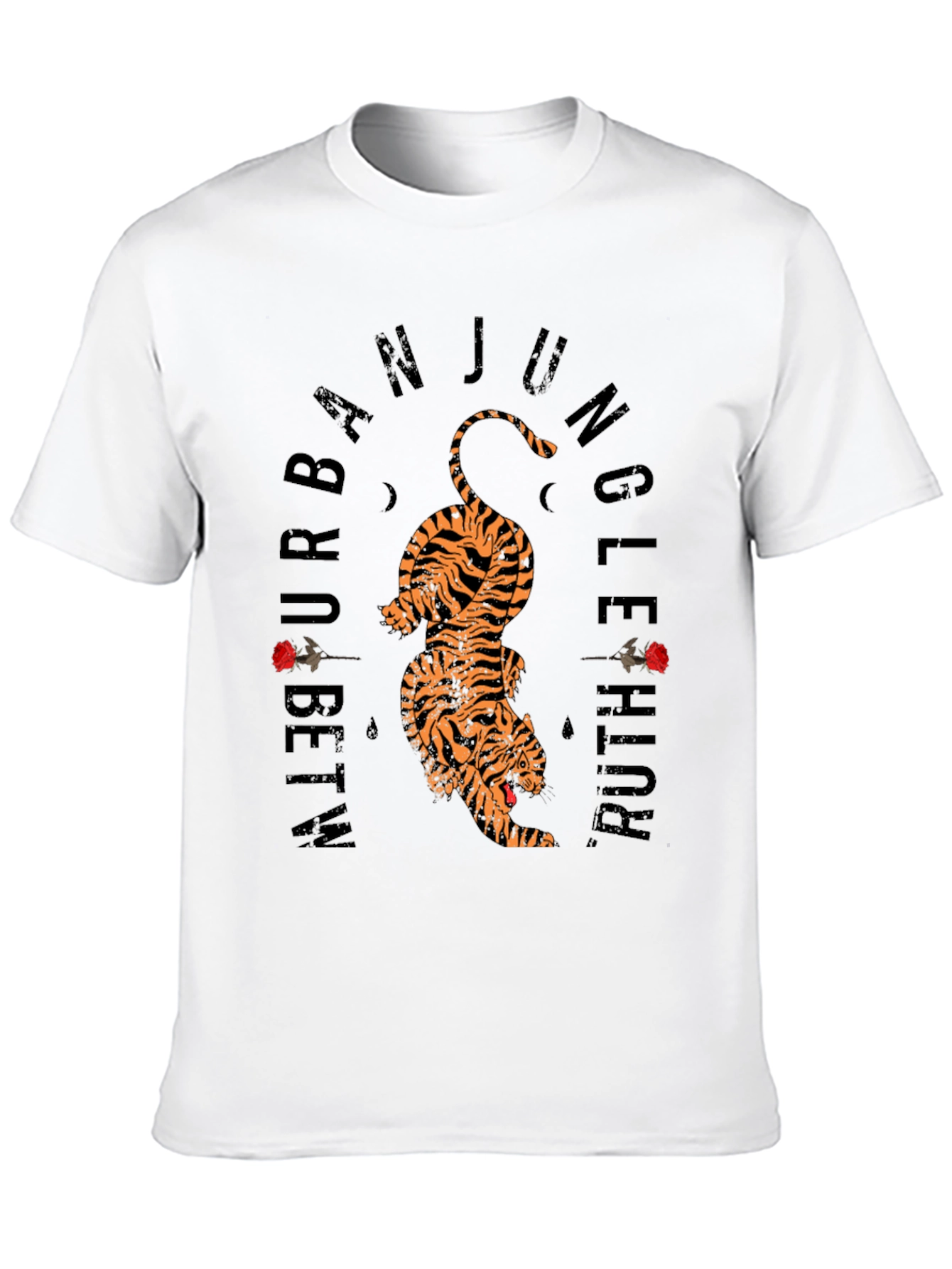Urban Jungle Tiger Graphic Tee - Black Cotton