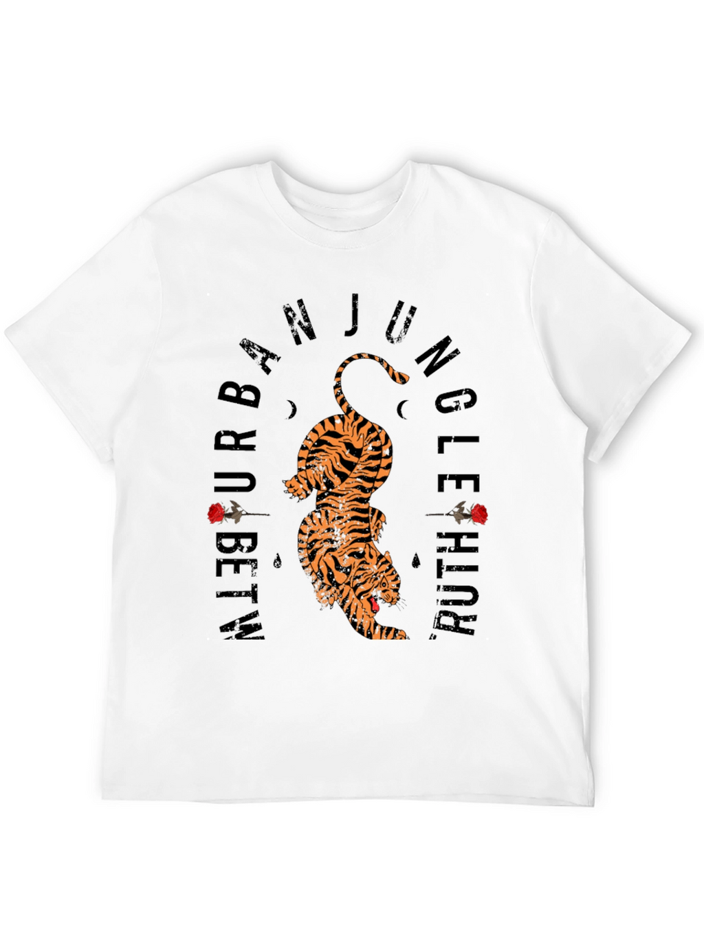 Urban Jungle Tiger Graphic Tee - Black Cotton