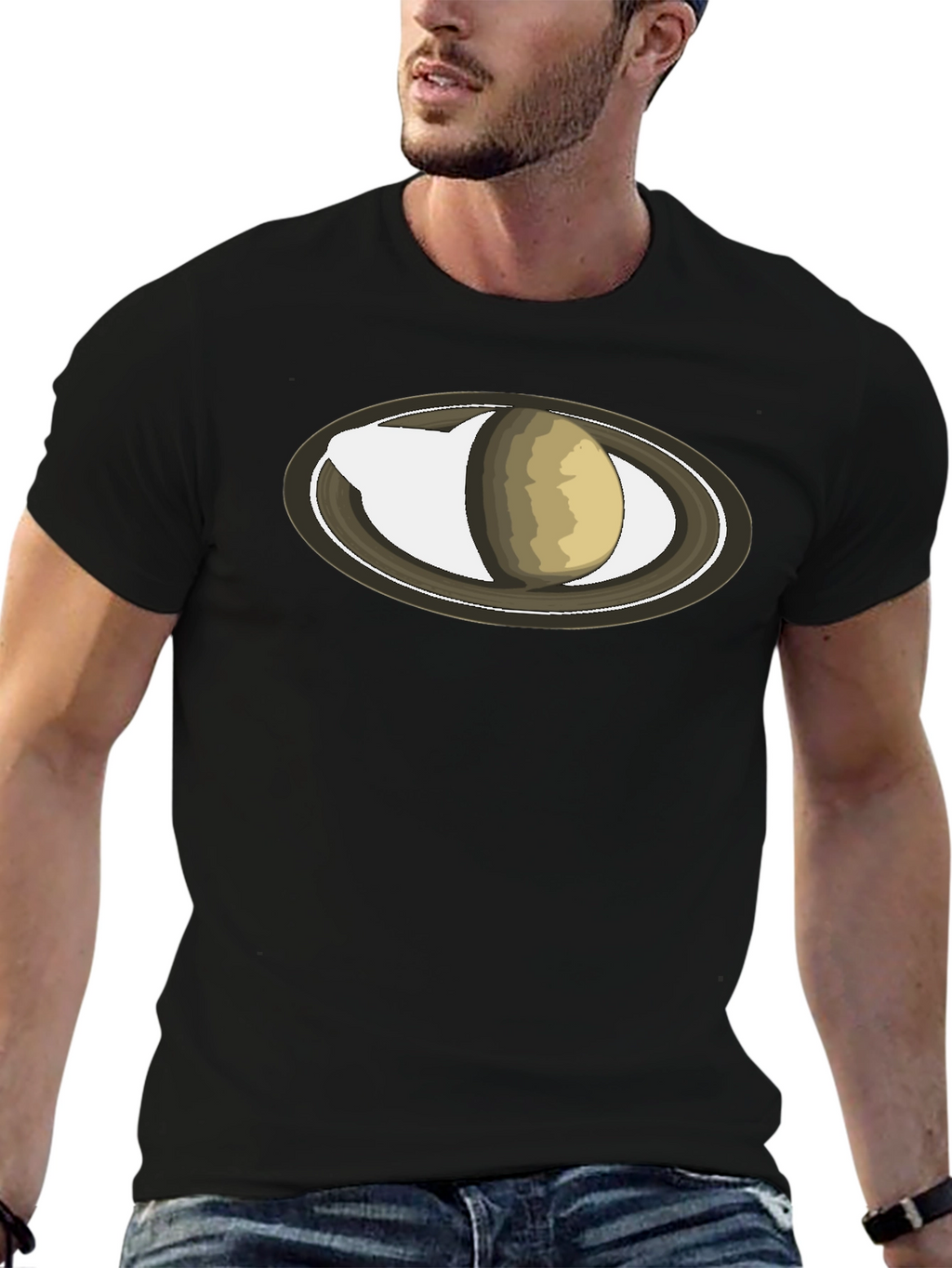Saturn Graphic Black T-Shirt