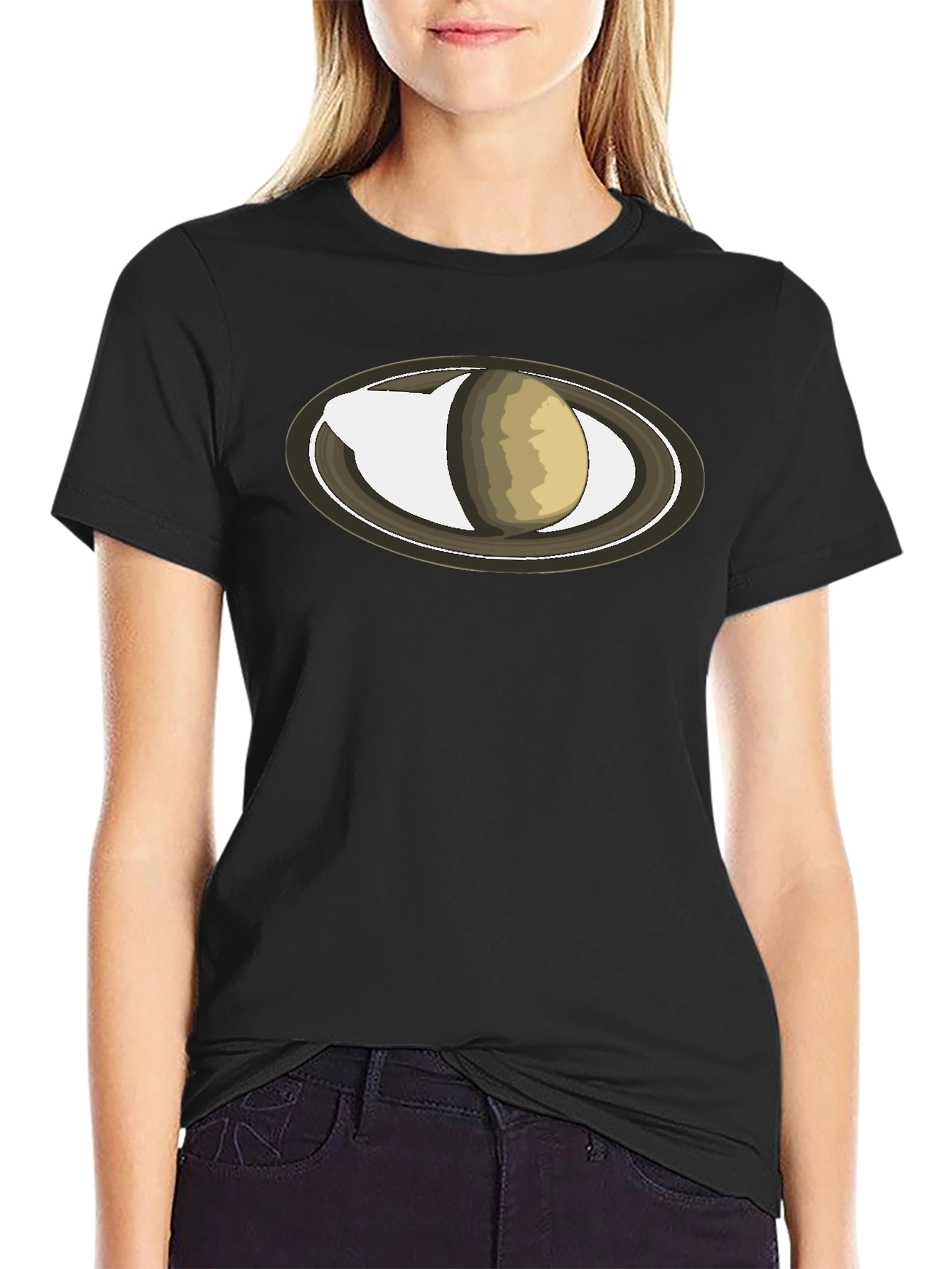 Saturn Graphic Black T-Shirt