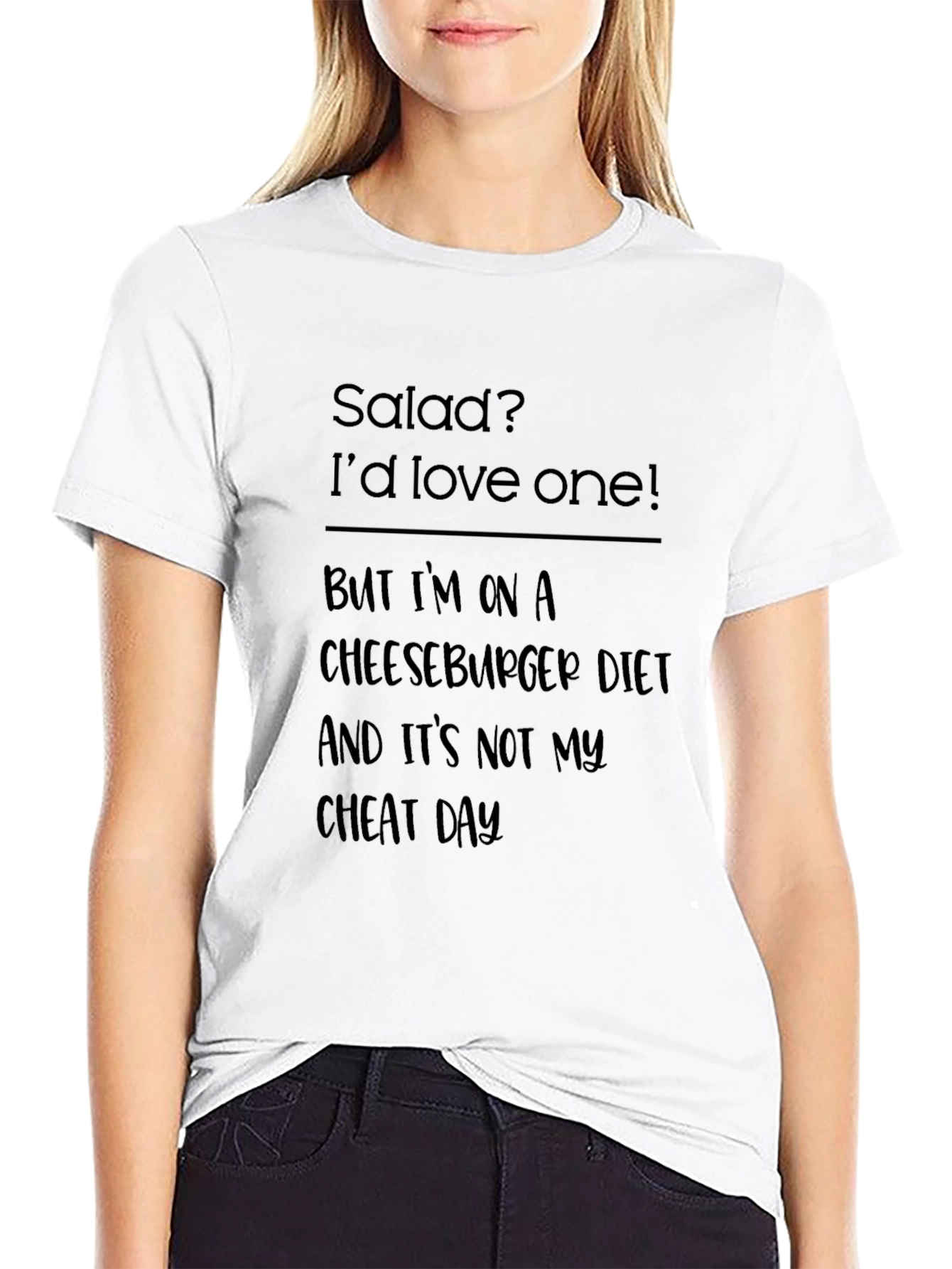 Salad Cheeseburger Diet T-Shirt - Funny Foodie Tee