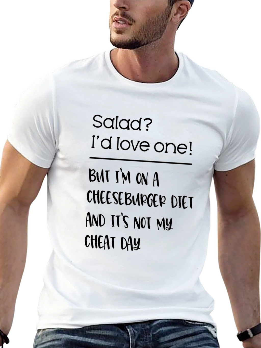 Salad Cheeseburger Diet T-Shirt - Funny Foodie Tee