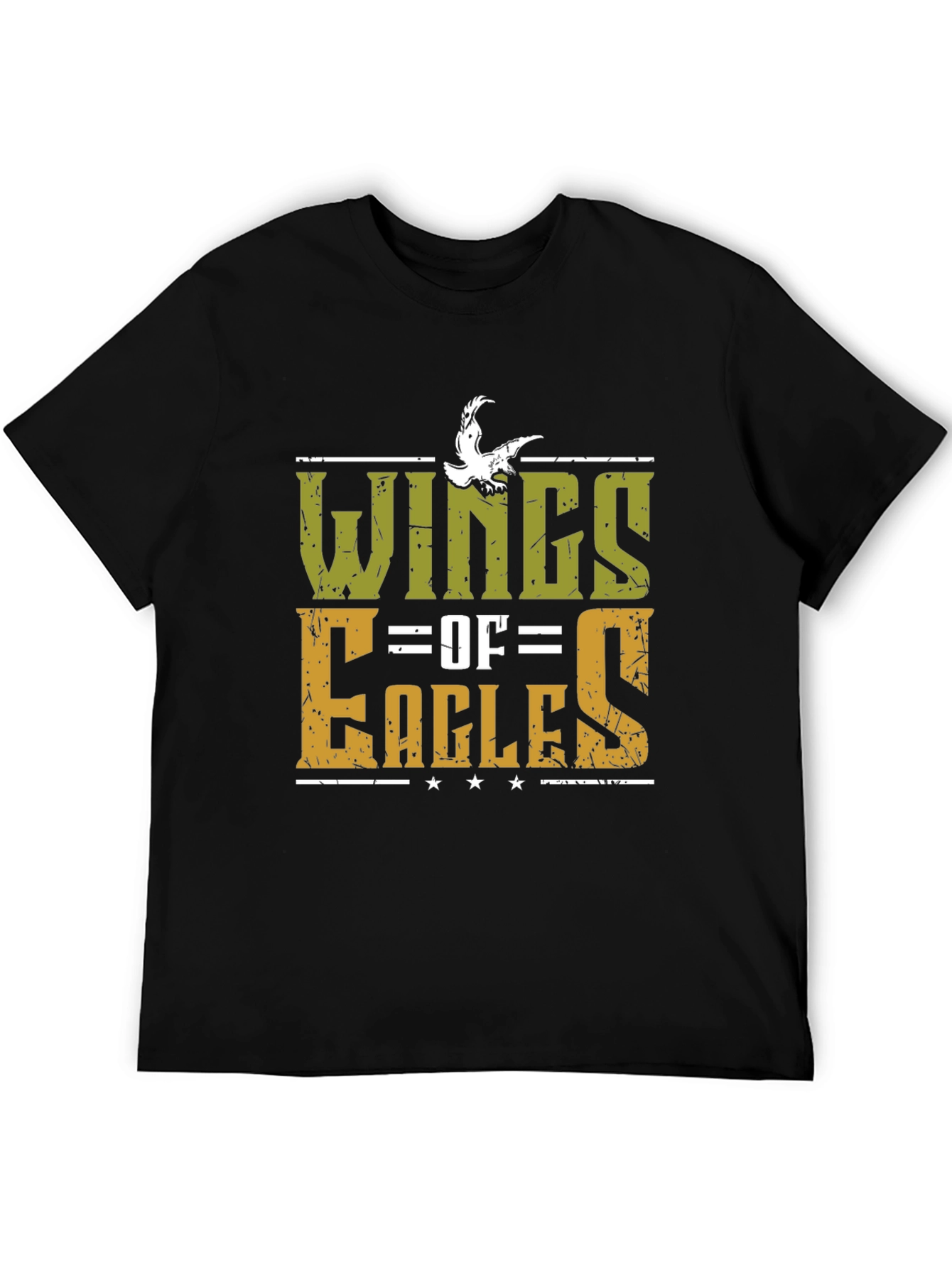 Wings of Eagles Graphic Tee - Black Cotton T-Shirt