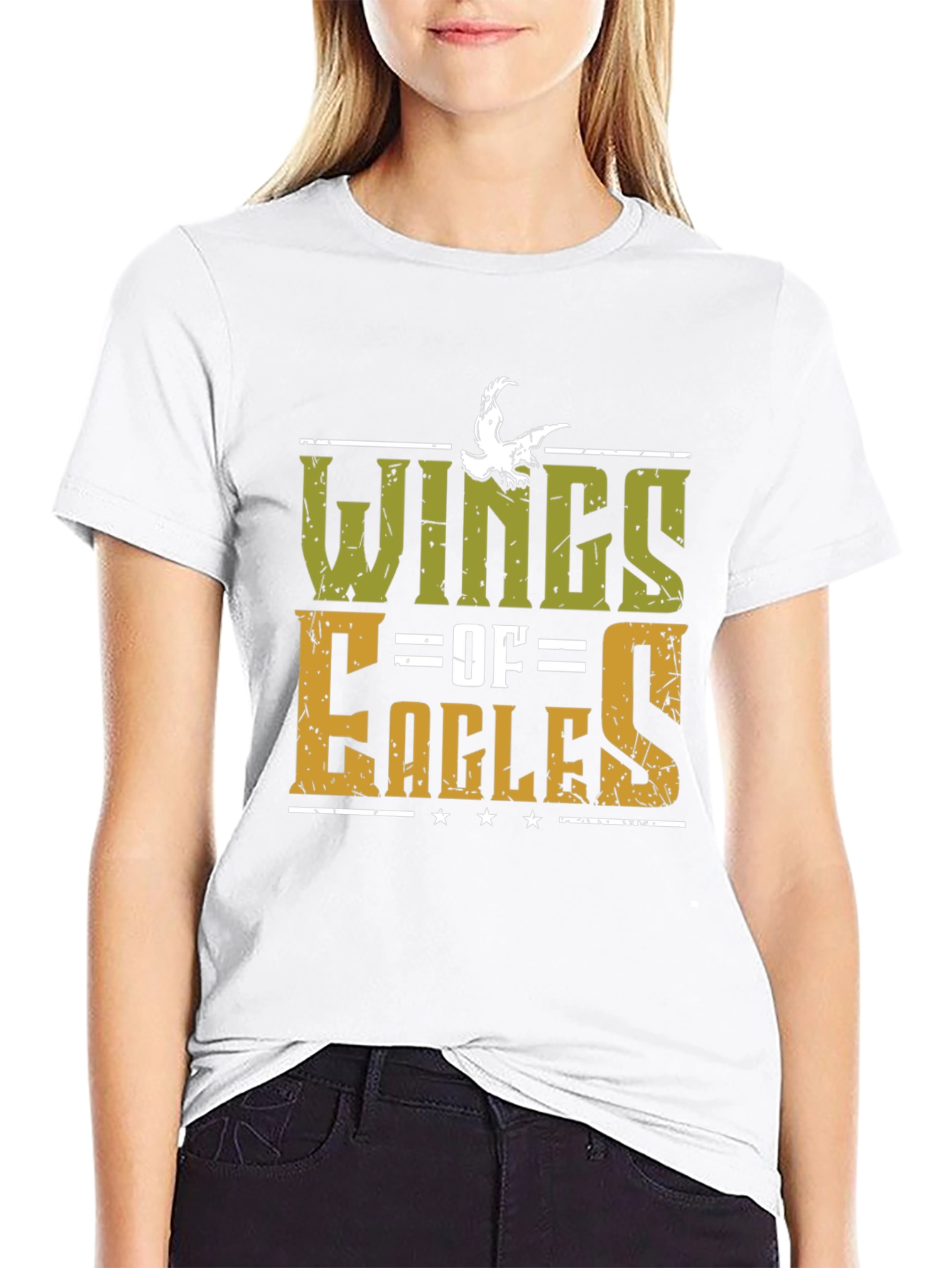Wings of Eagles Graphic Tee - Black Cotton T-Shirt