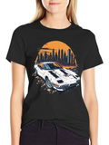 Retro Car & Cityscape Graphic Tee