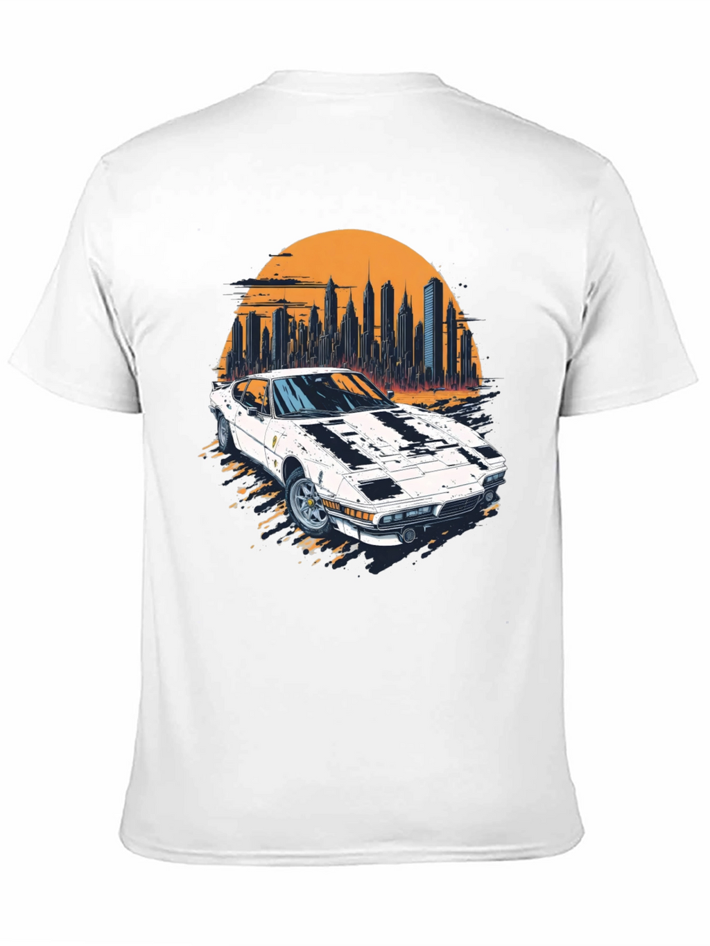 Retro Car & Cityscape Graphic Tee